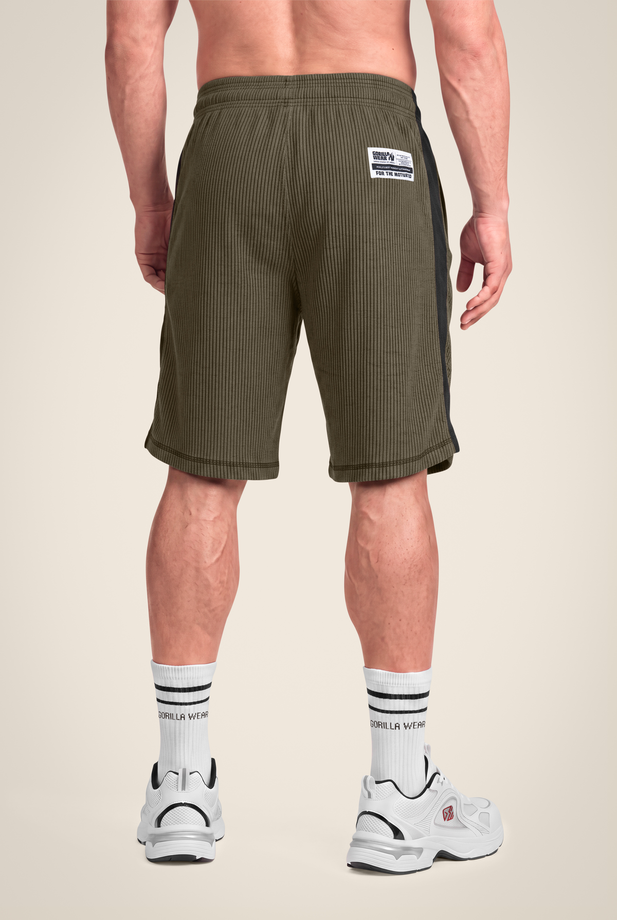 Gorilla Wear Augustine Old School Shorts - Army Green - Back View