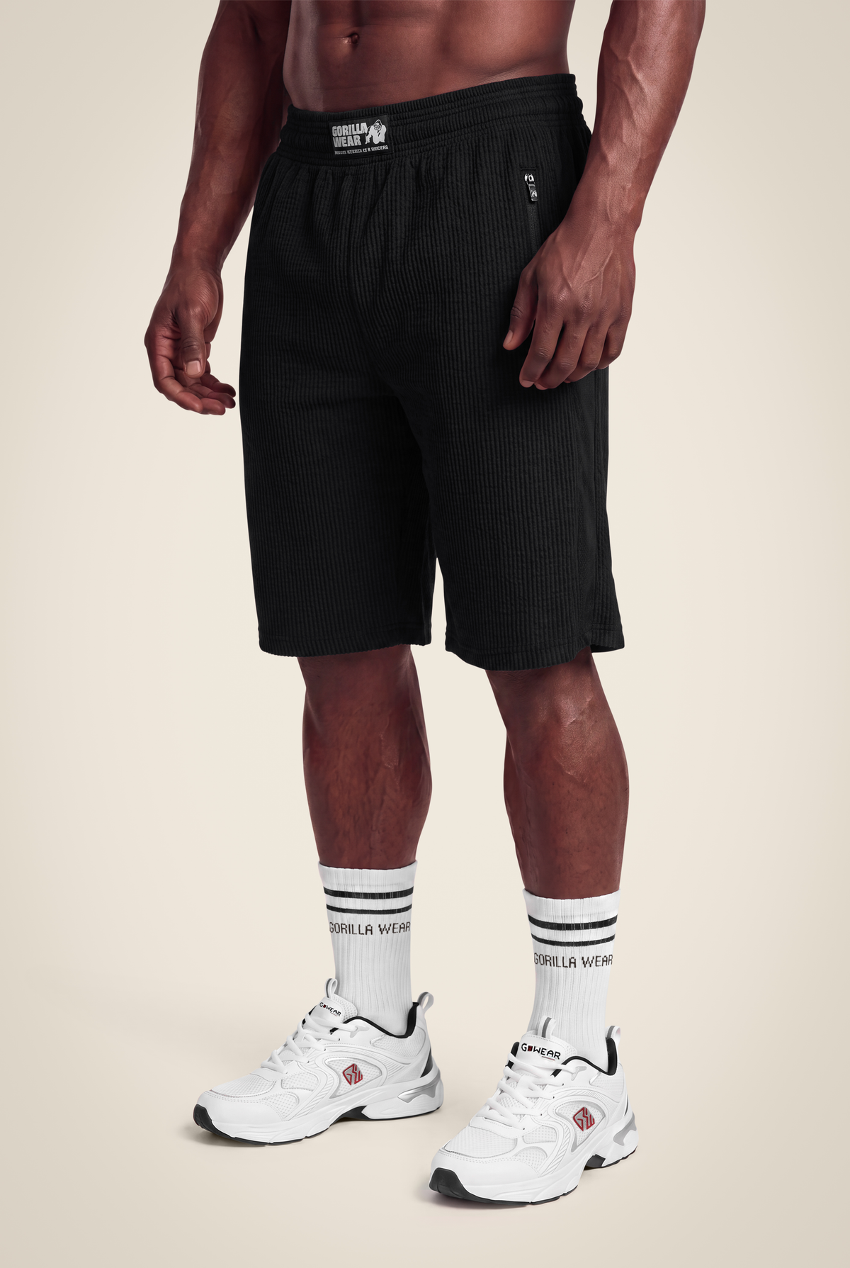 Gorilla Wear Augustine Old School Shorts - Black - Front View