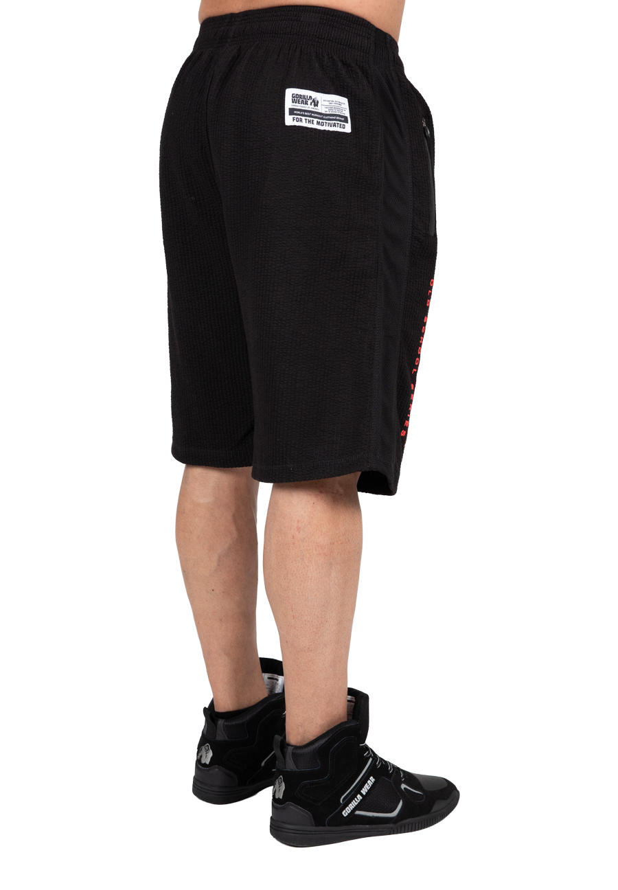 Gorilla Wear Augustine Old School Shorts - Black/Red - Back View