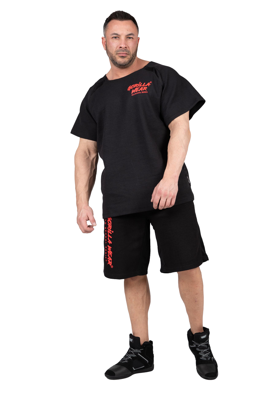 Gorilla Wear Augustine Old School Shorts - Black/Red - Full Body