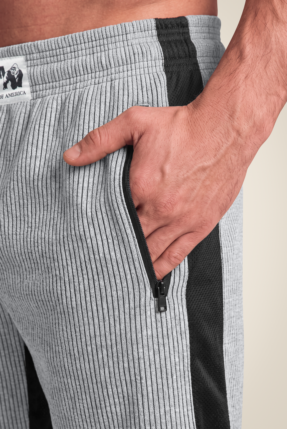 Gorilla Wear Augustine Old School Shorts - Gray - Detail View