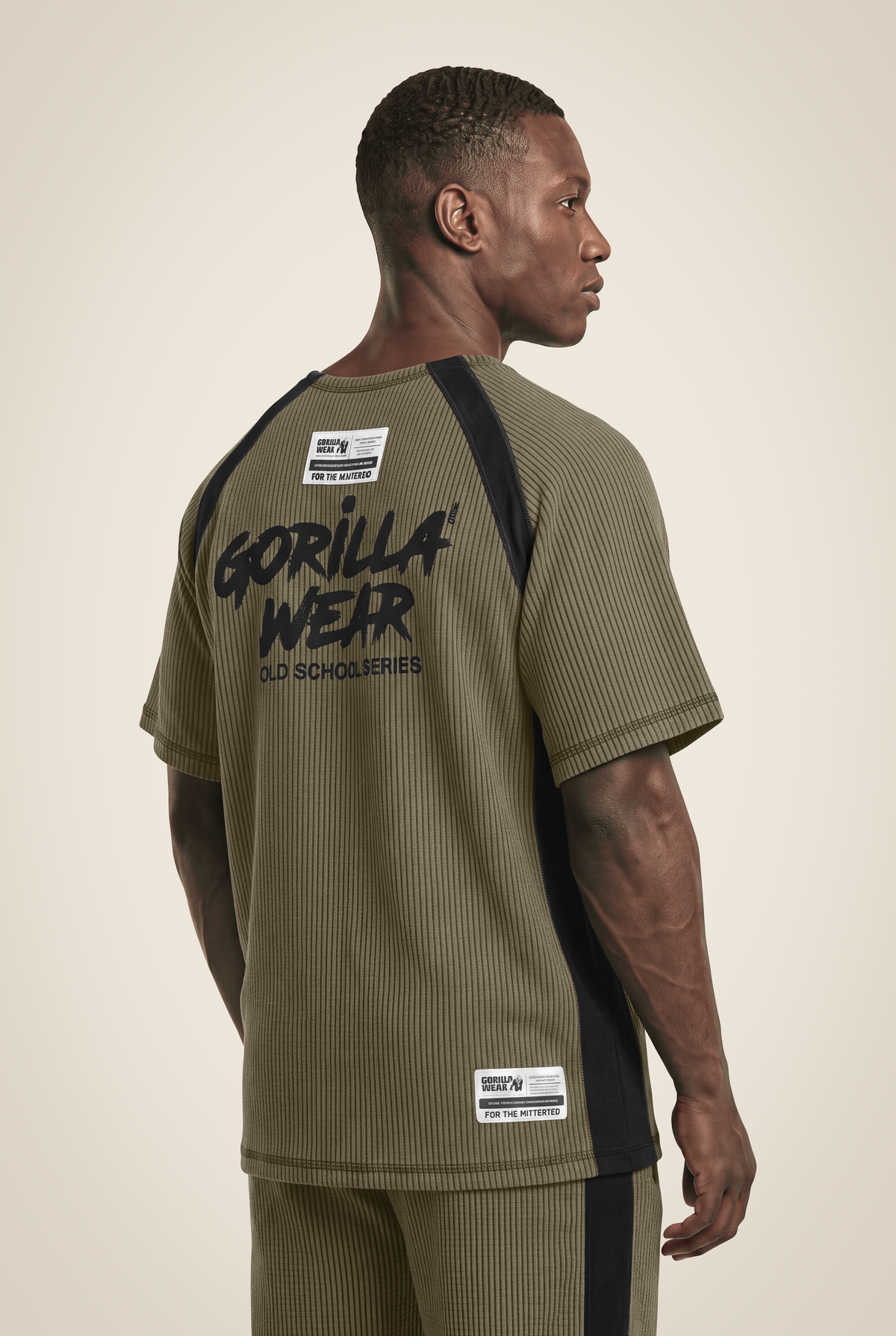 Gorilla Wear Augustine Old School Workout Top - Army Green - Back View