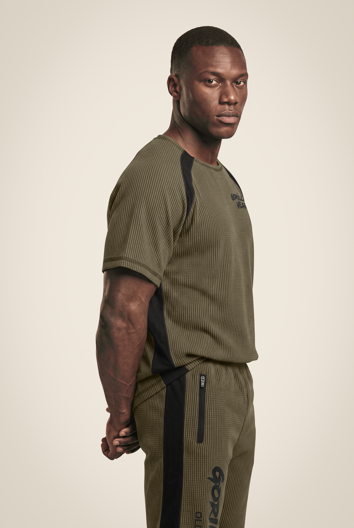 Gorilla Wear Augustine Old School Workout Top - Army Green - Front View
