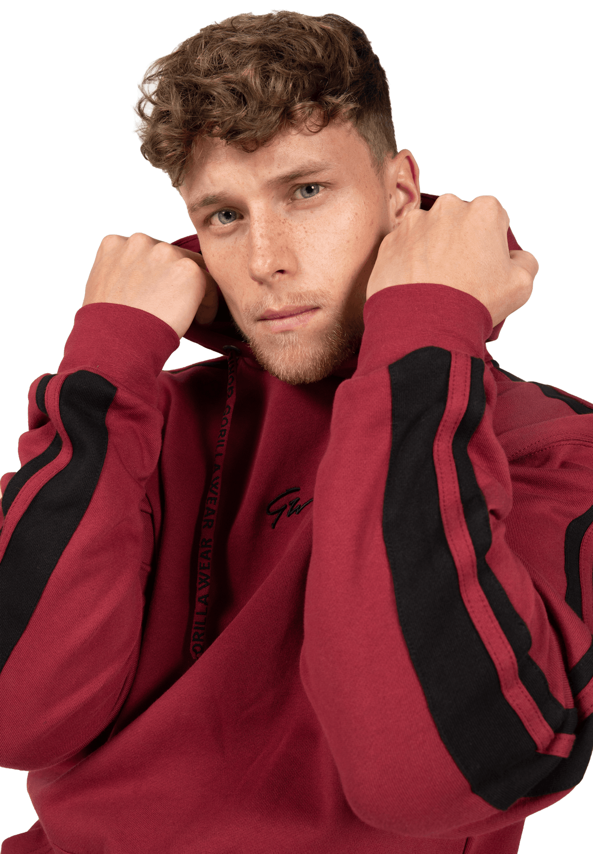 Gorilla Wear Banks Oversized Hoodie Hoodie & Sweatshirt Burgundy Red/Black