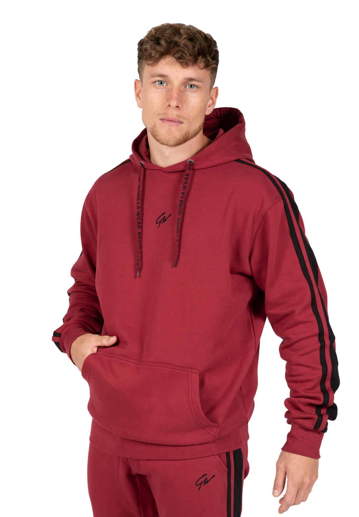 Gorilla Wear Banks Oversized Hoodie Hoodie & Sweatshirt Burgundy Red/Black
