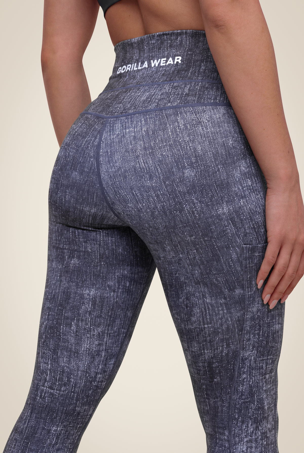 Gorilla Wear Camilla Leggings - Blue Denim - Detail View