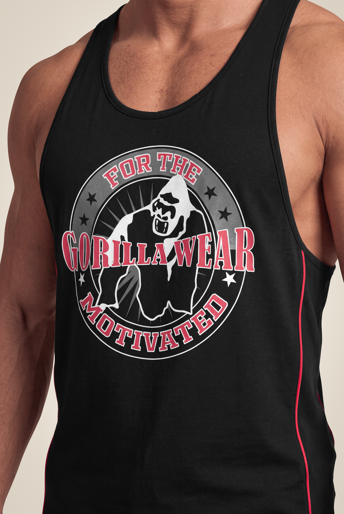 Gorilla Wear Casper Stringer - Black/Red - Detail View