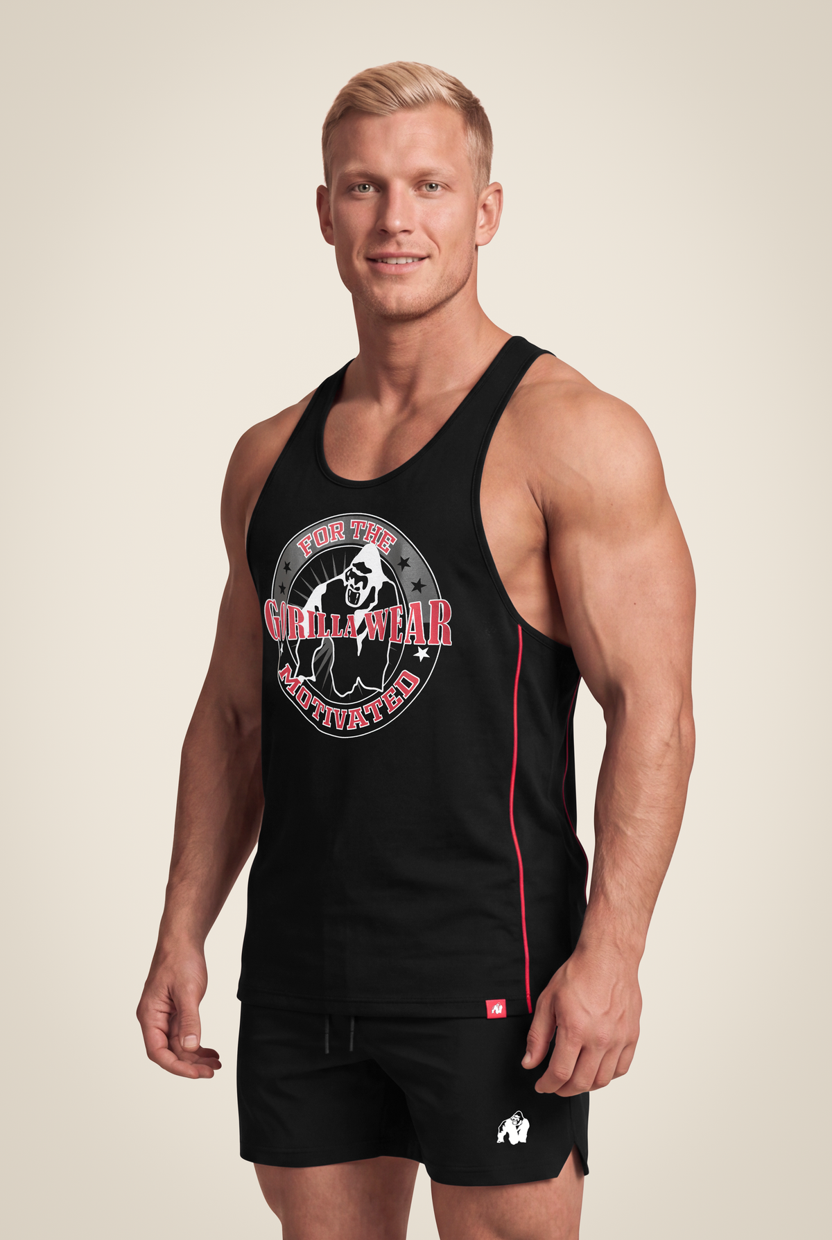Gorilla Wear Casper Stringer - Black/Red - Front View