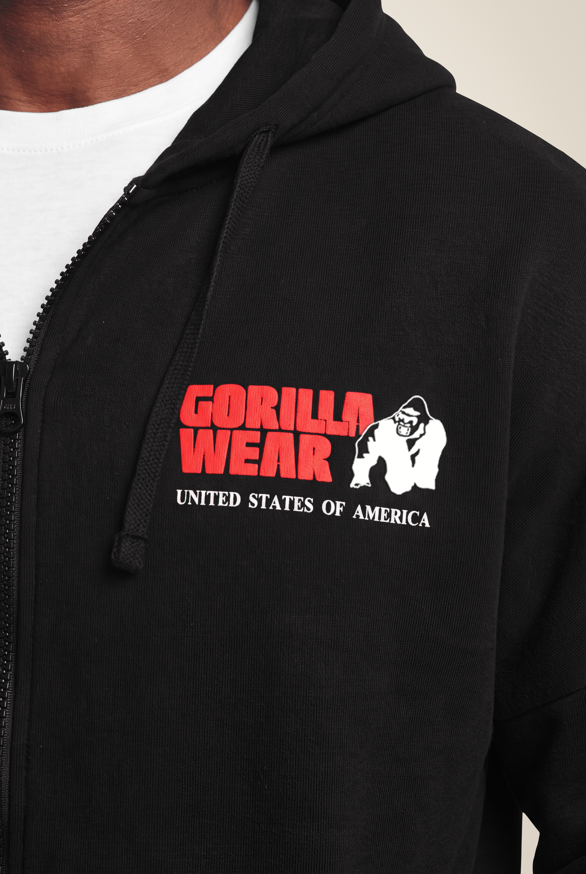 Gorilla Wear Classic Oversized Zipped Hoodie Hoodie & Sweatshirt Black