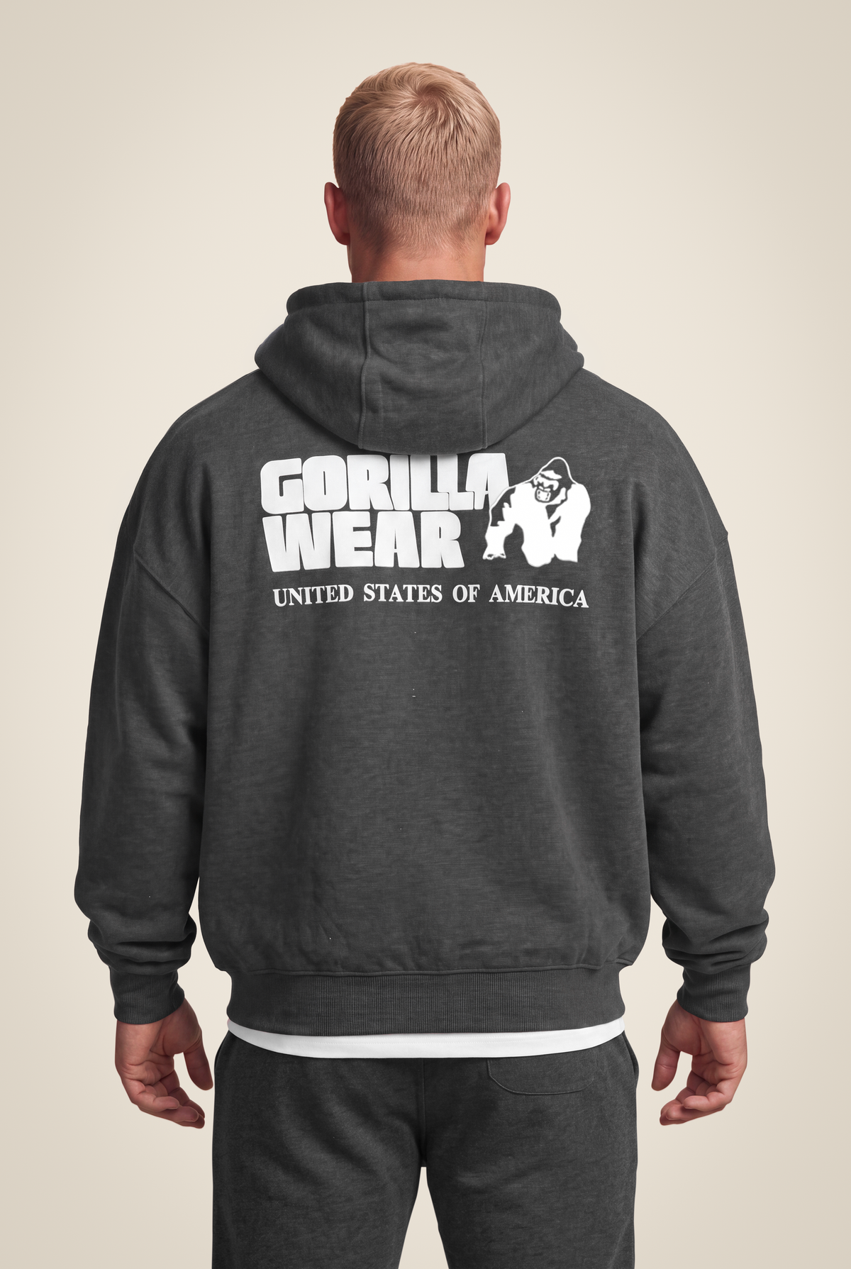 Gorilla Wear Classic Oversized Zipped Hoodie Hoodie & Sweatshirt Dark Gray Melange