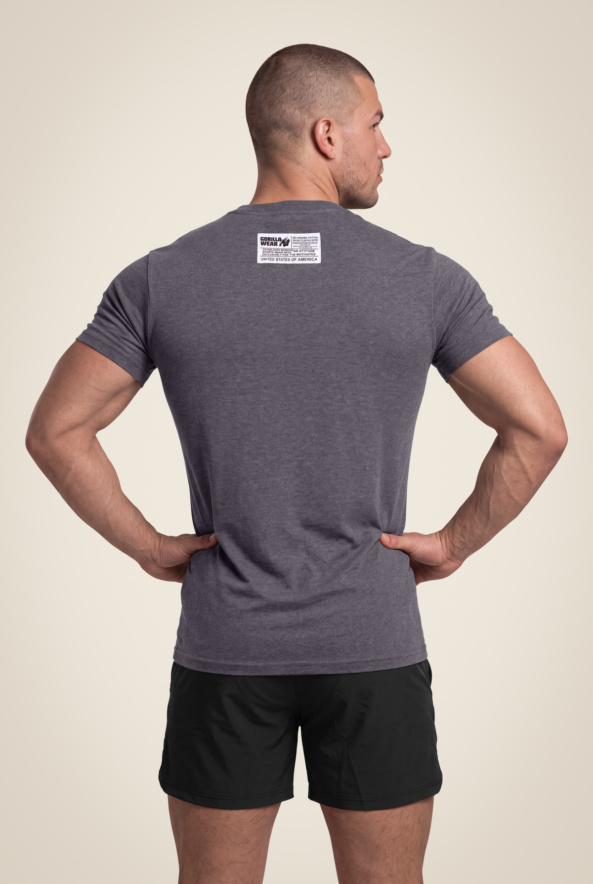 Gorilla Wear Classic T-Shirt - Dark Gray - Back View