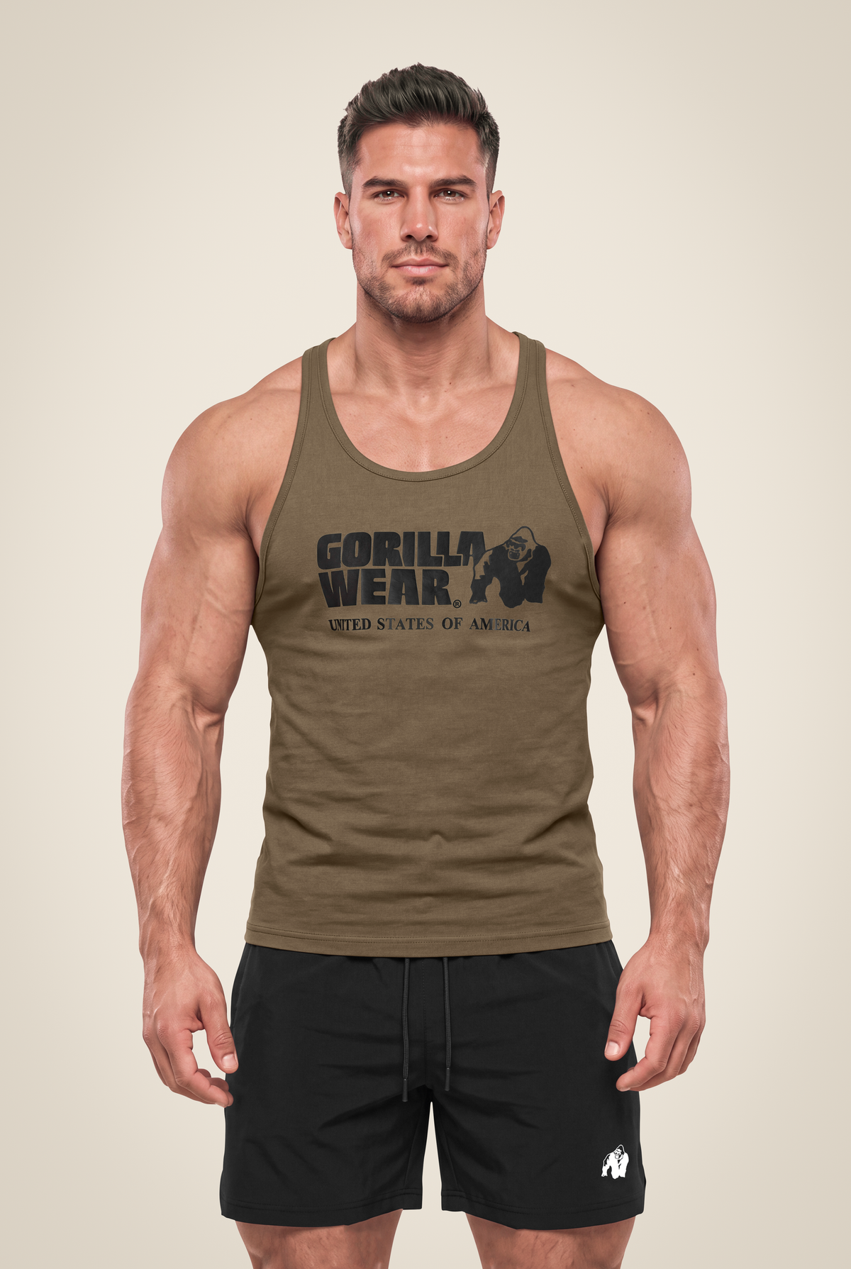 Gorilla Wear Classic Tank Top - Army Green - Front View