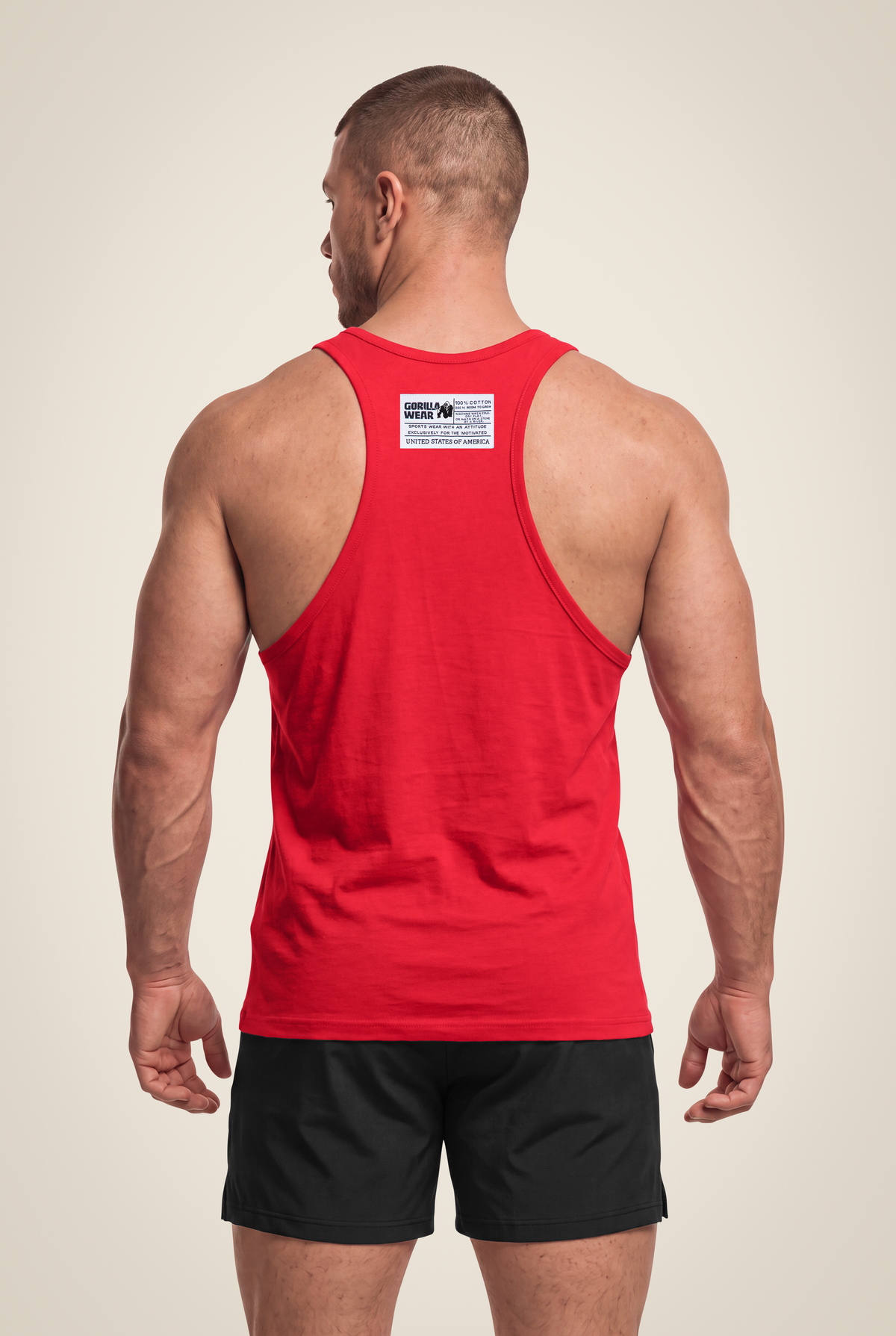 Gorilla Wear Classic Tank Top - Red - Back View