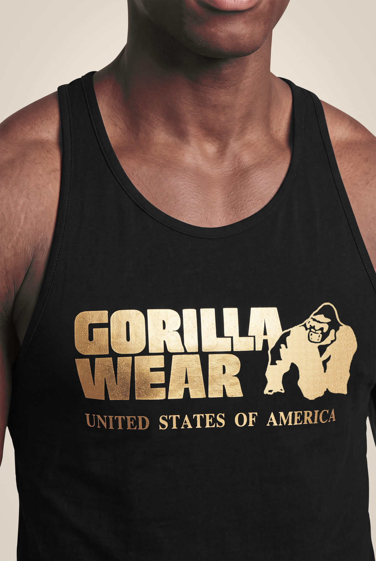 Gorilla Wear Classic Tank Top - Gold - Detail View