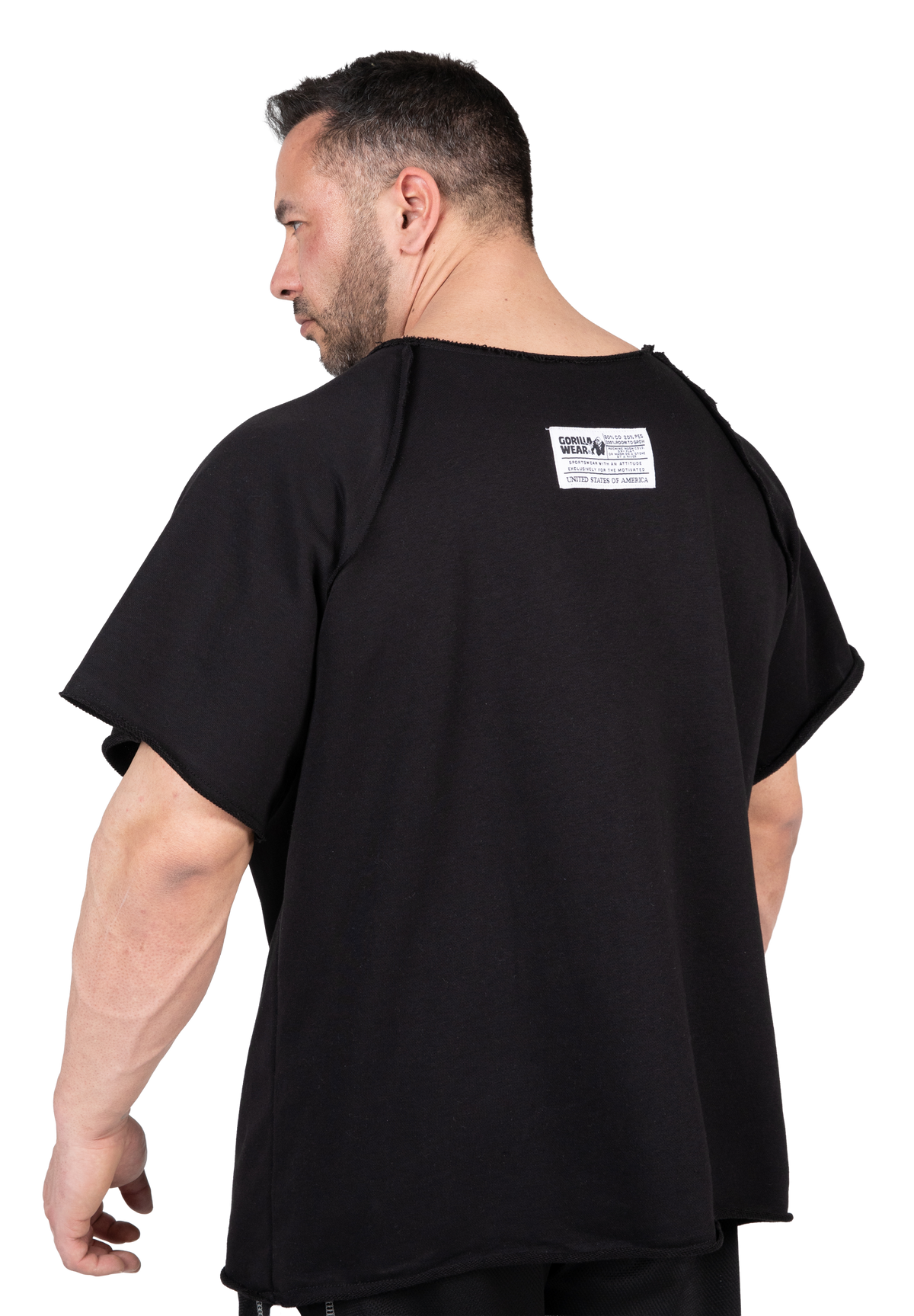 Gorilla Wear Classic Workout Top - Black - Back View