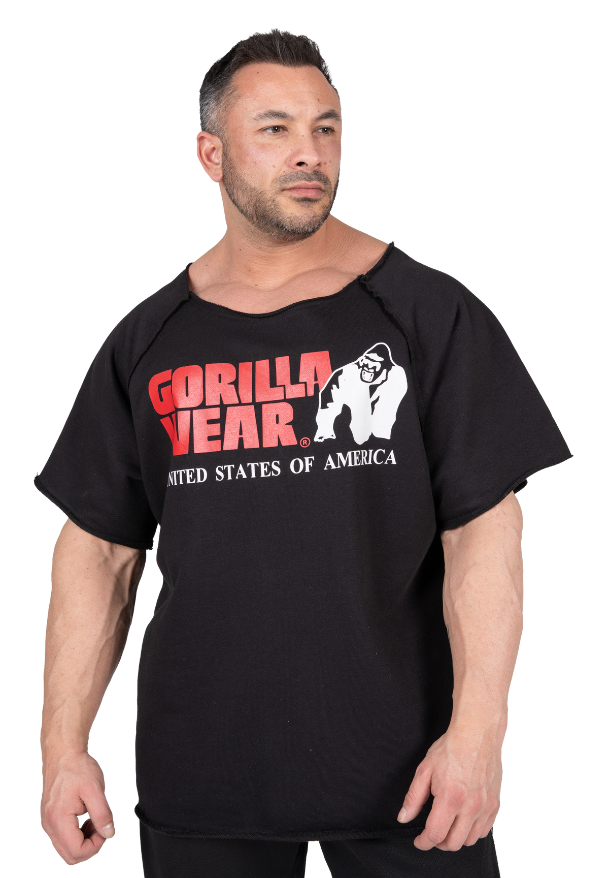 Gorilla Wear Classic Workout Top - Black - Front View