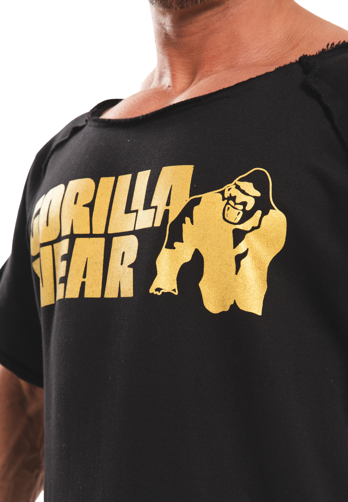 Gorilla Wear Classic Workout Top - Black/Gold - Detail View