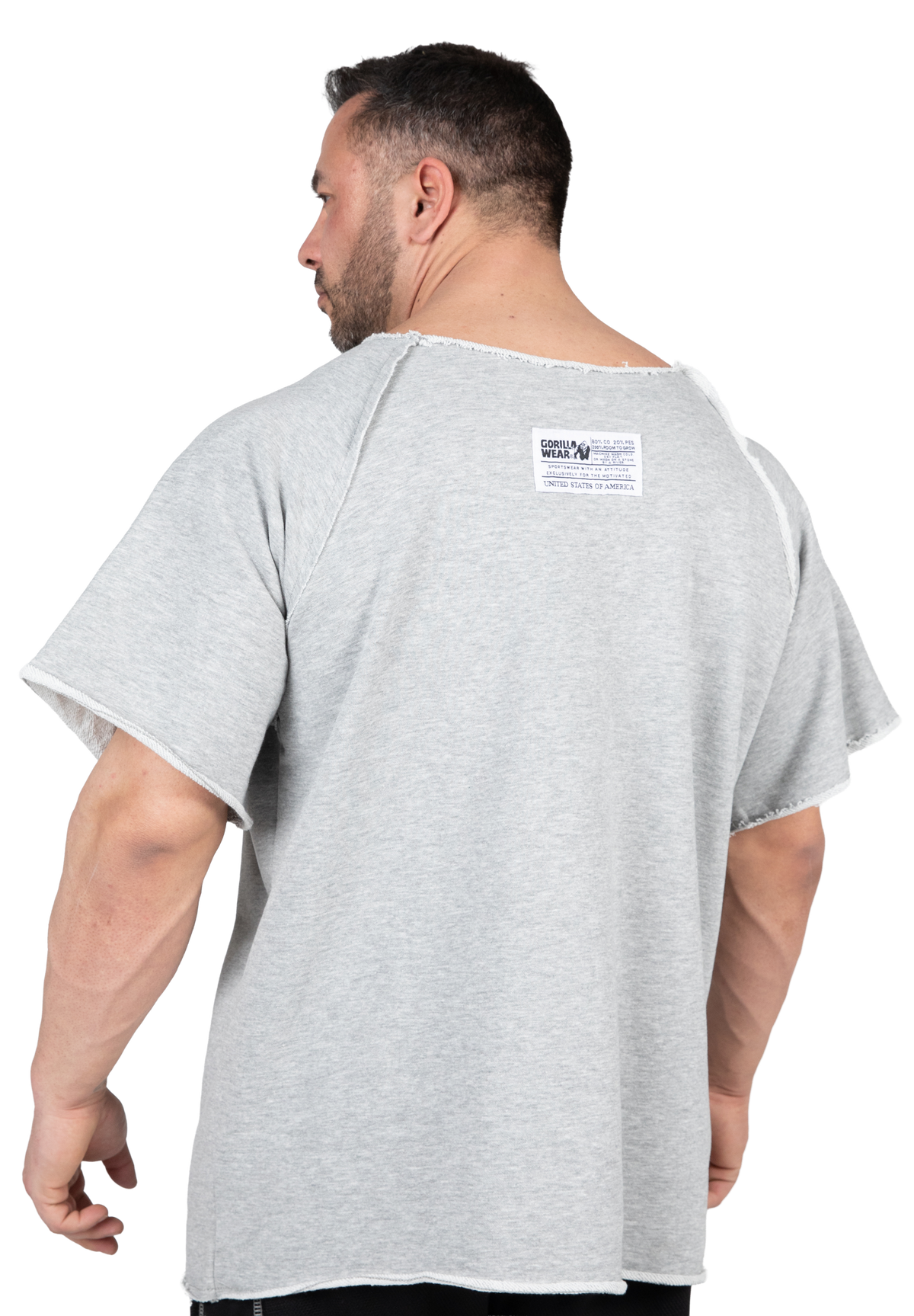 Gorilla Wear Classic Workout Top - Gray - Back View