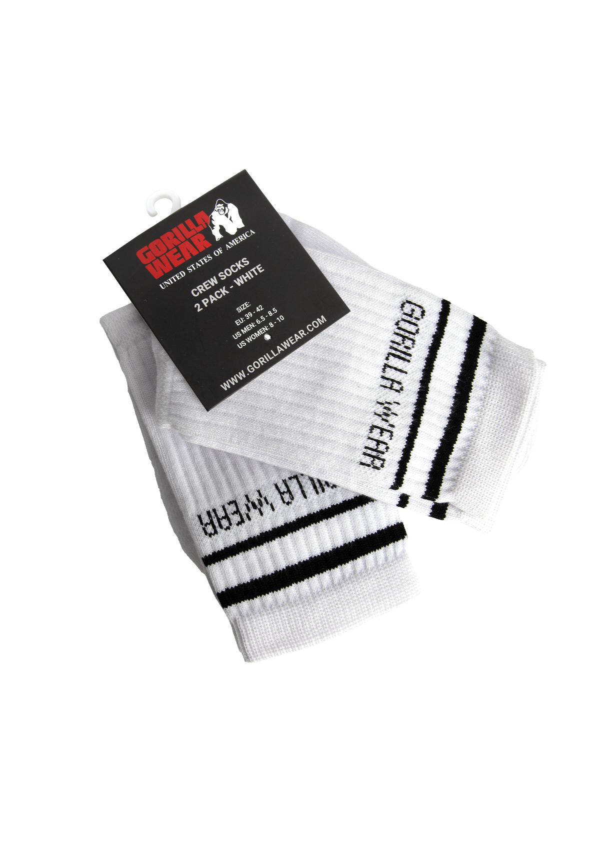 Gorilla Wear Crew Socks 2-Pack Socks White
