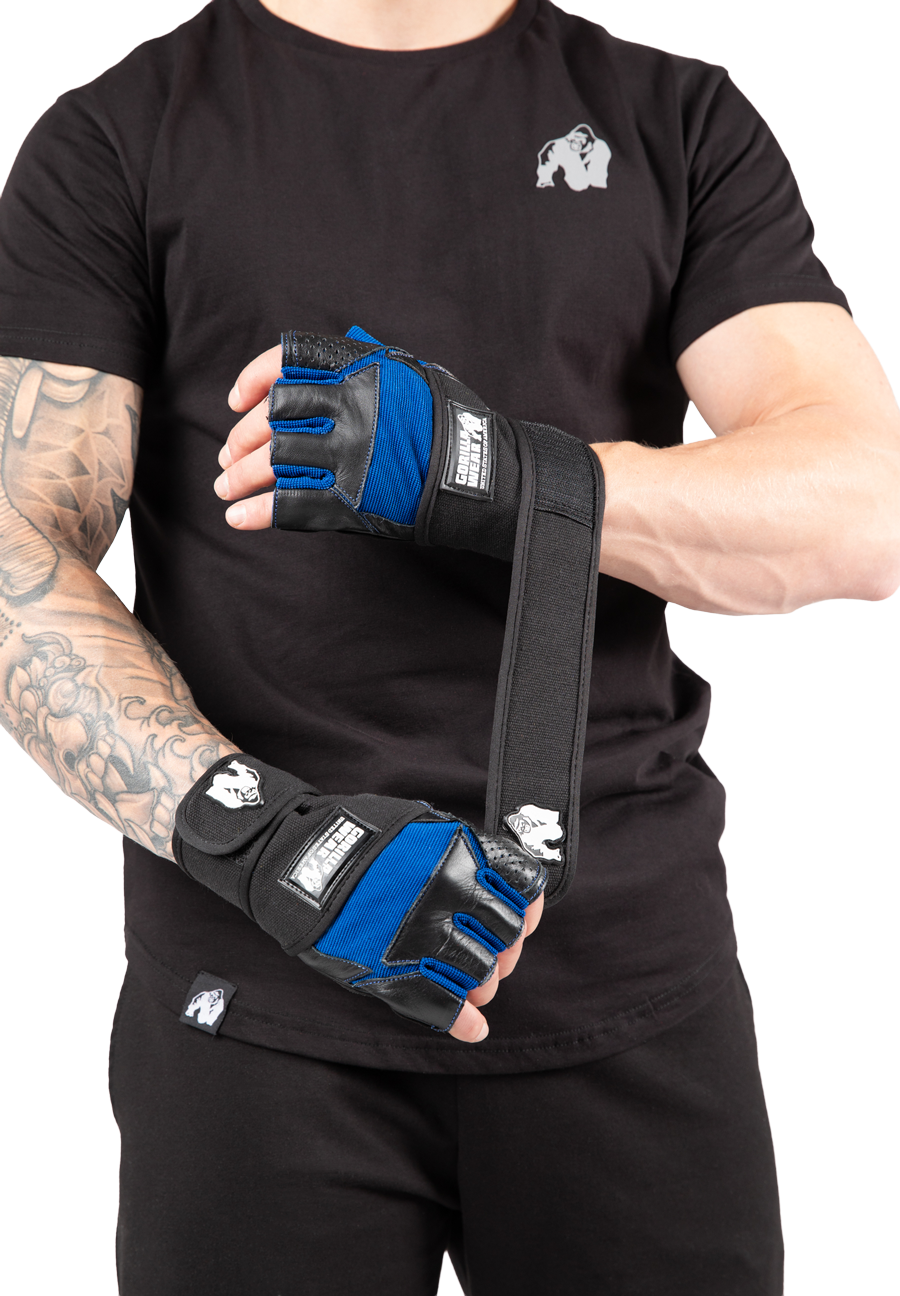 Gorilla Wear Dallas Wrist Wraps Gloves Workout Gloves & Grips Black/Blue
