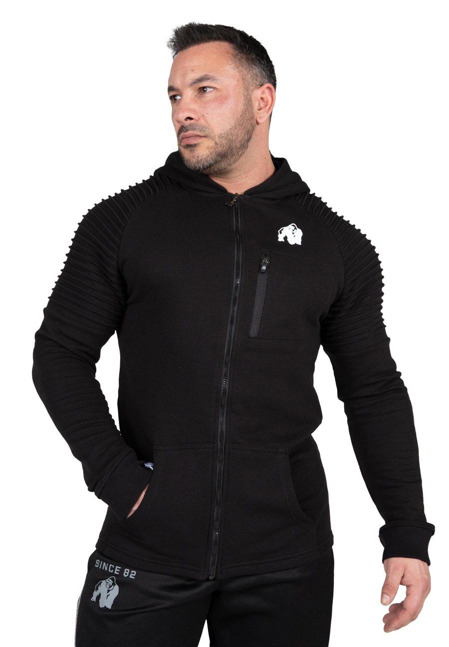 Gorilla Wear Delta Zipped Hoodie Hoodie & Sweatshirt Black