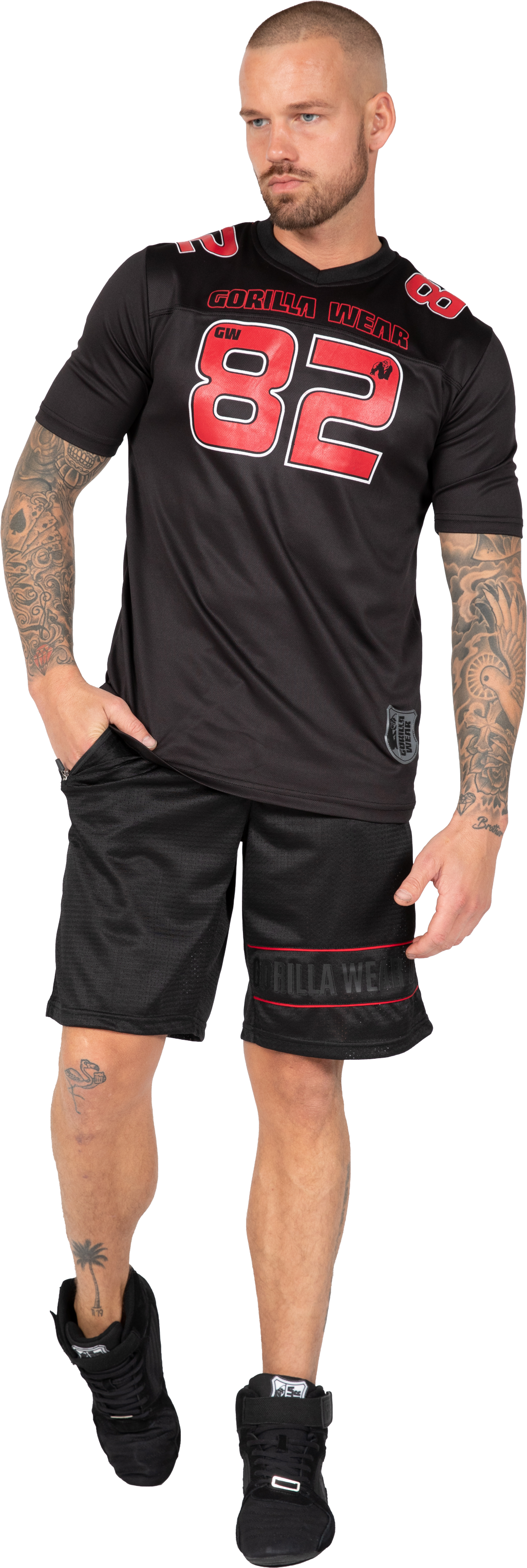 Gorilla Wear Fresno T-Shirt T-Shirt & Tops Black/Red