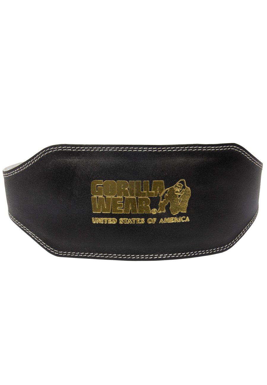 Gorilla Wear Gorilla Wear 6 Inch Padded Leather Lifting Belt Lifting Belts Black/Gold