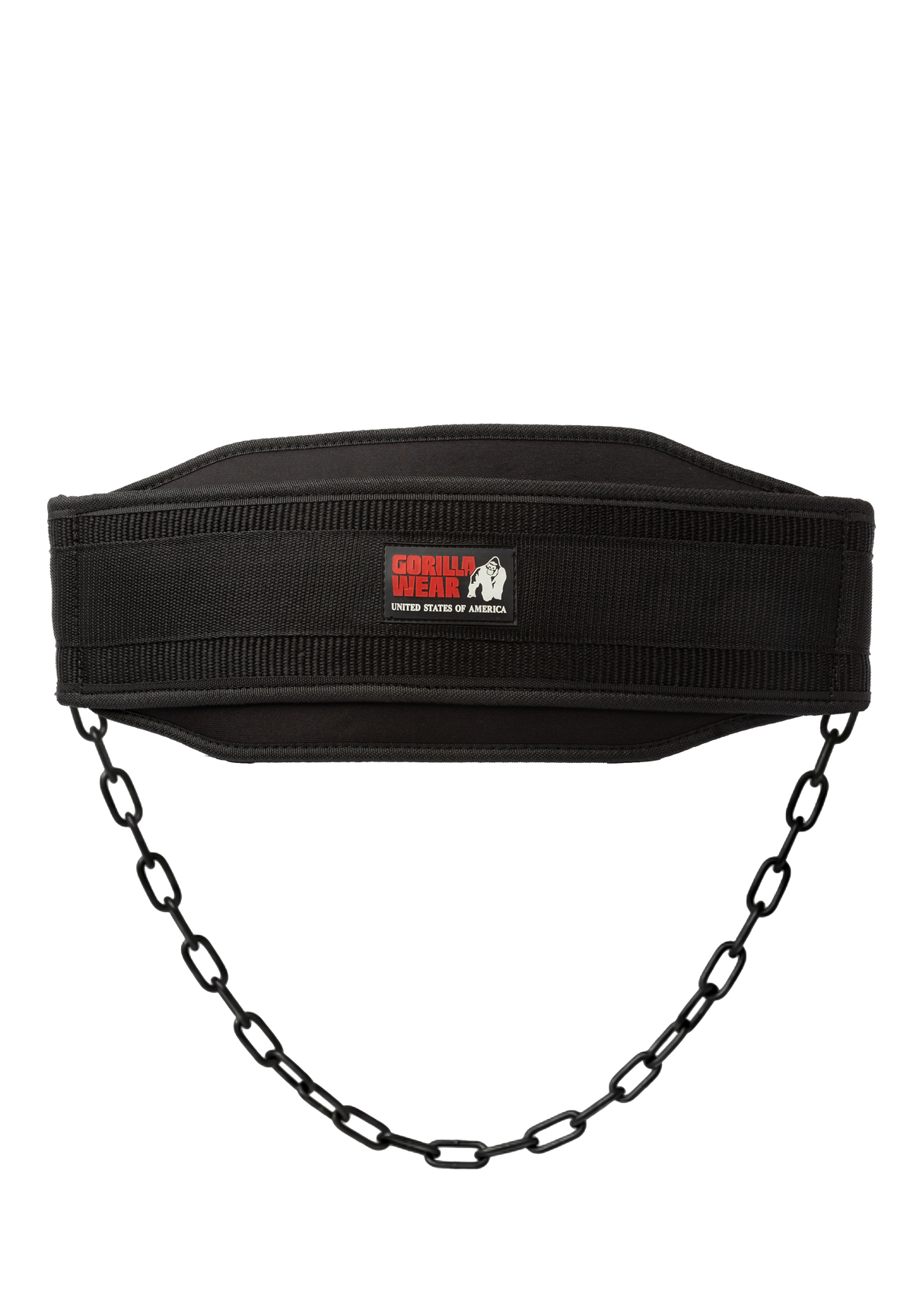 Gorilla Wear Nylon Dip Belt - Black - Front View