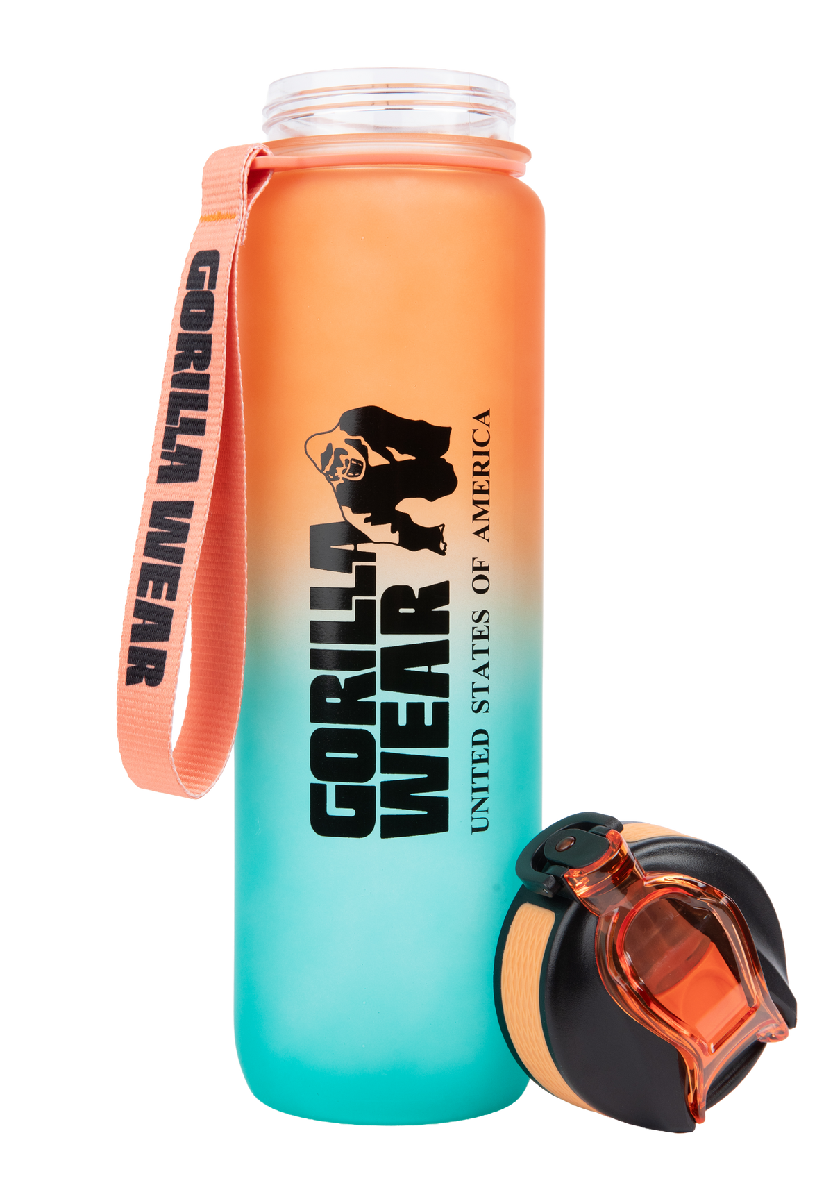 Gorilla Wear Gradient Water Bottle 1000ML Shakers & Bottles Green/Orange