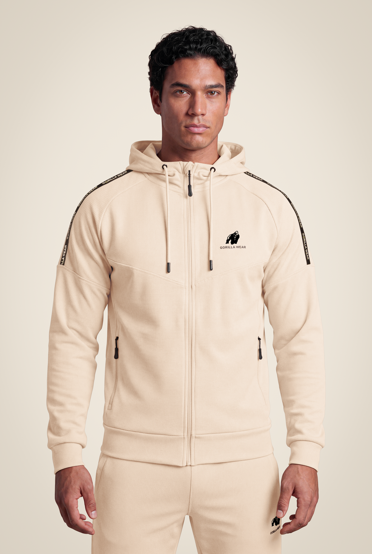 Gorilla Wear Harvey Hooded Track Jacket Jacket Beige