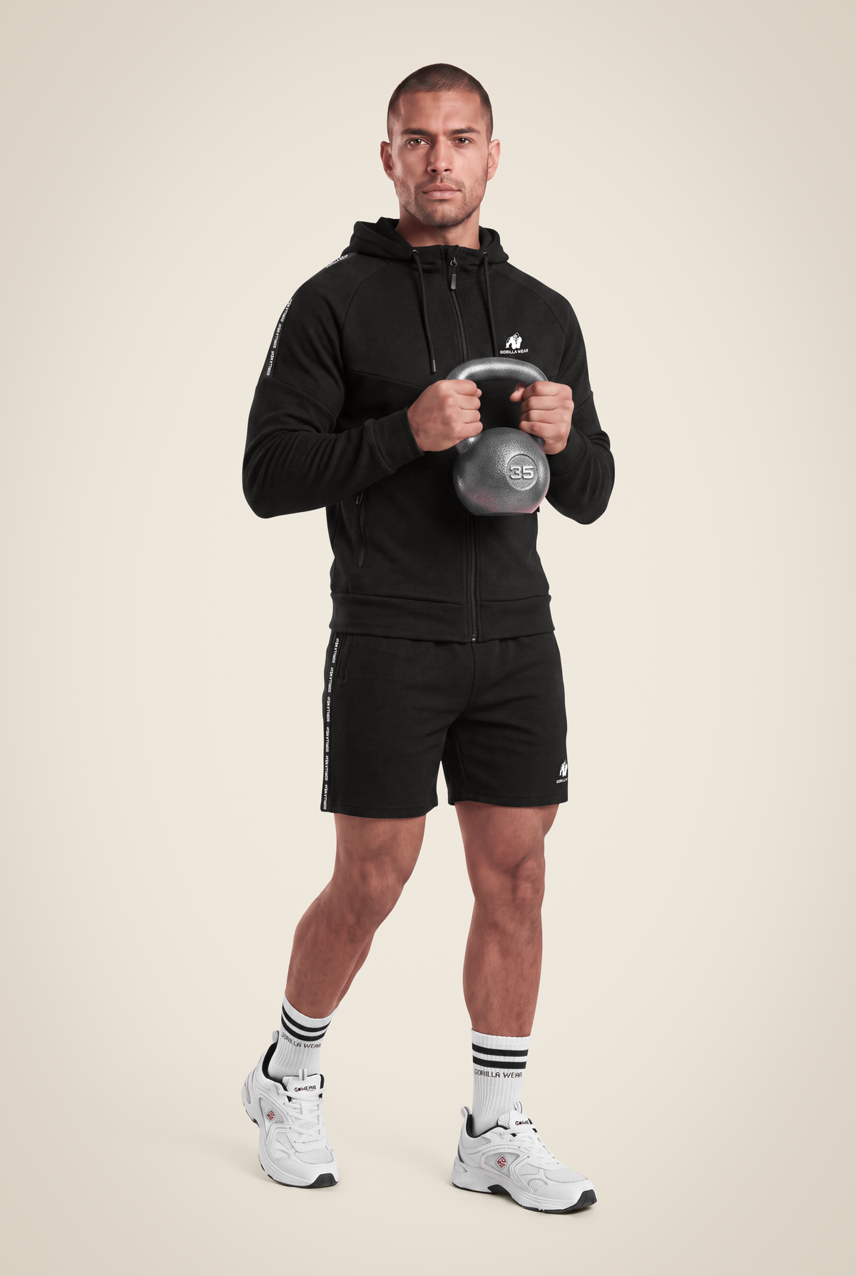 Gorilla Wear Harvey Track Shorts - Black - Full Body
