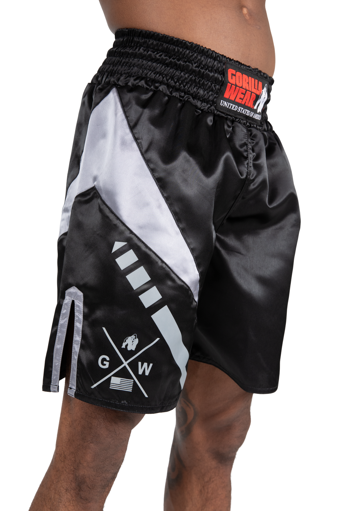 Gorilla Wear Hornell Boxing Shorts Fight Gear Black/Gray