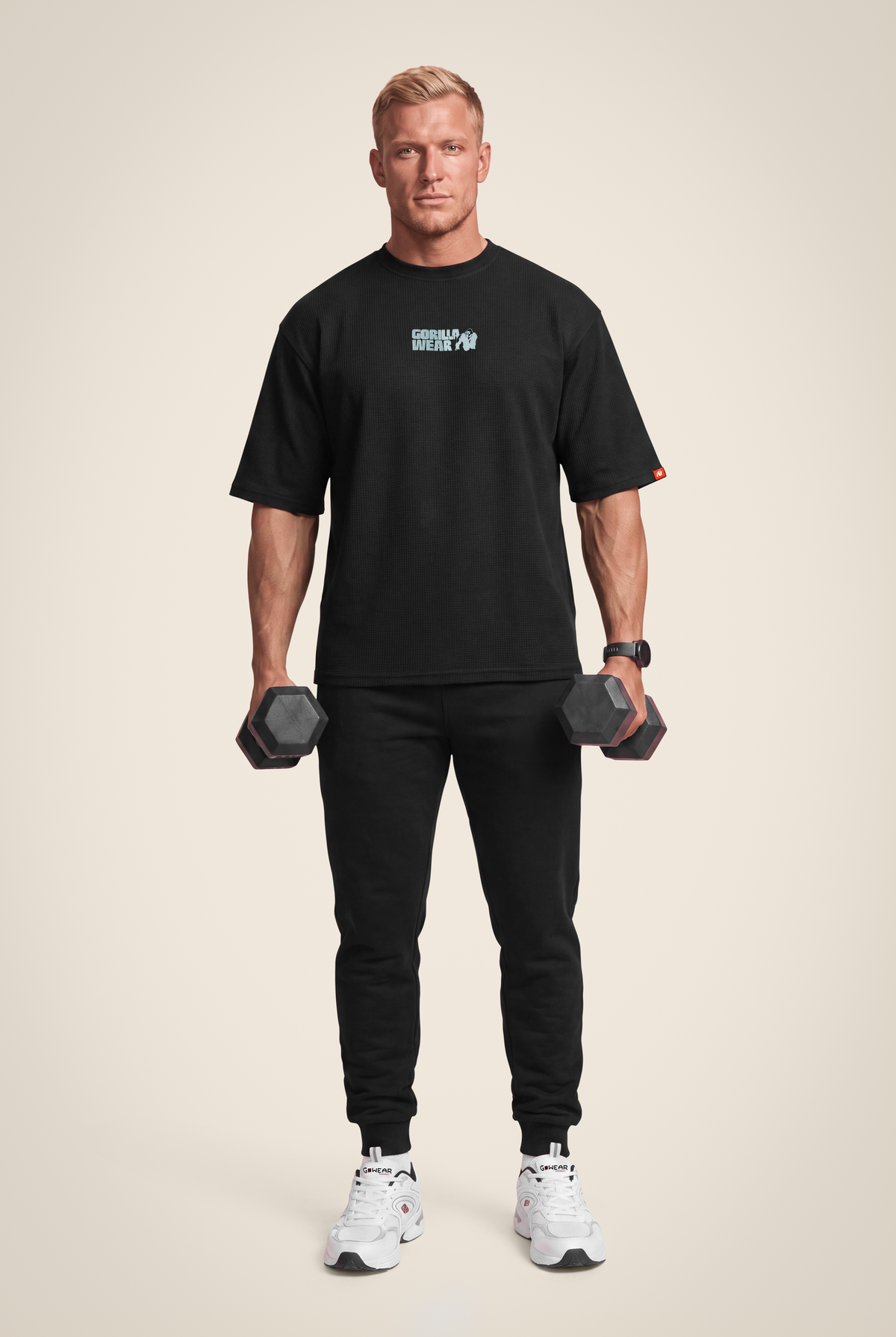 Gorilla Wear Idaho Oversized Waffle T-Shirt T-Shirt & Tops Black