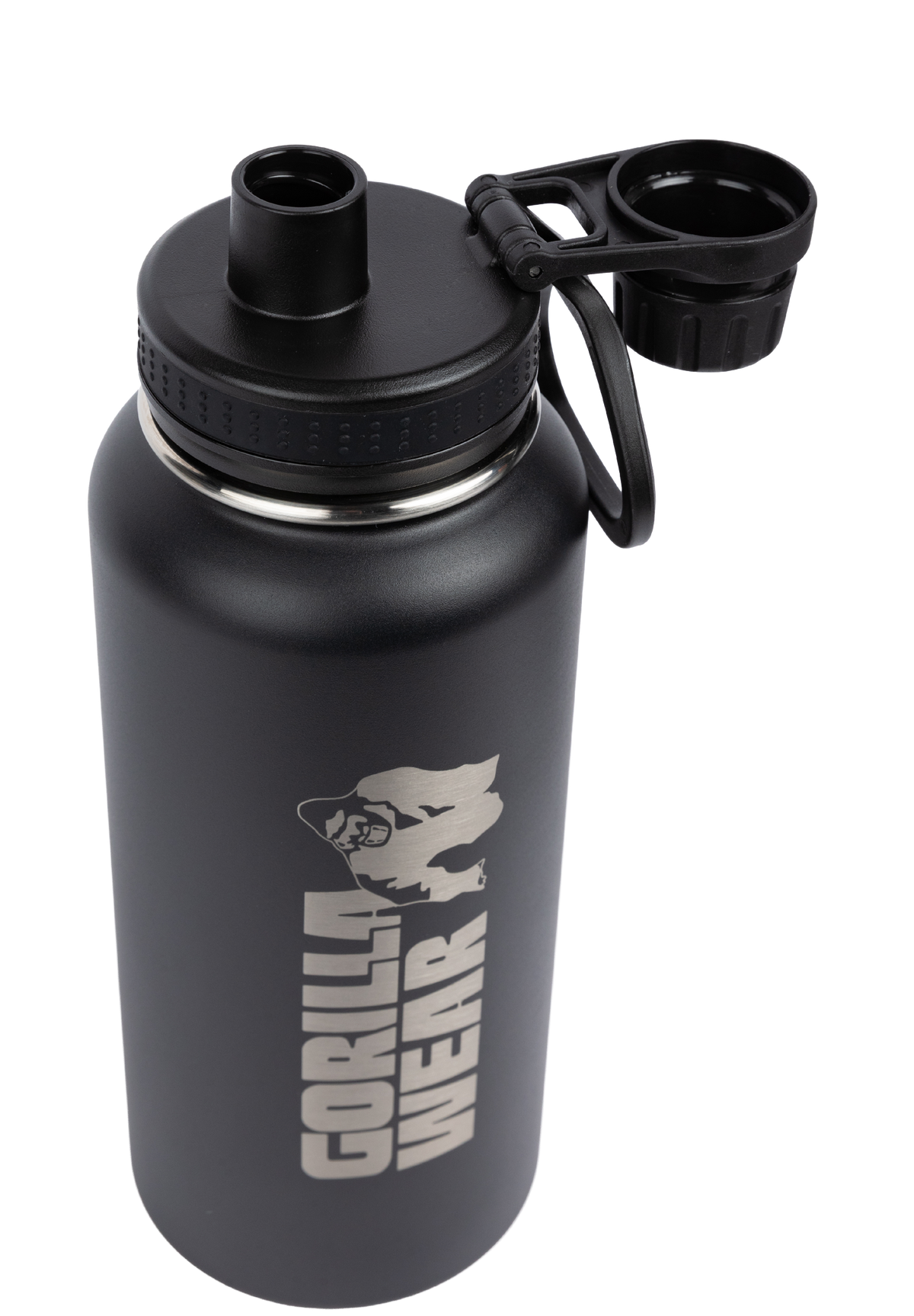 Gorilla Wear Insulated Stainless Steel Water Bottle 1000ML Shakers & Bottles Black