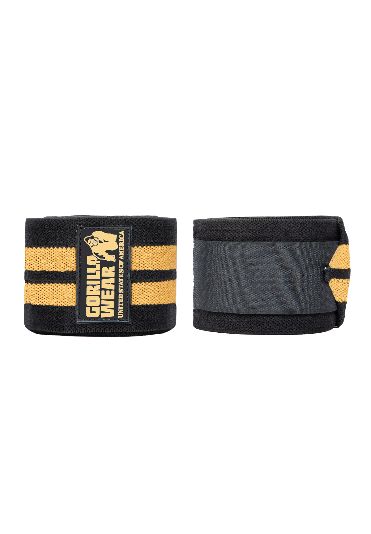 Gorilla Wear Knee Wraps 200CM Lifting Straps & Wraps Black/Gold