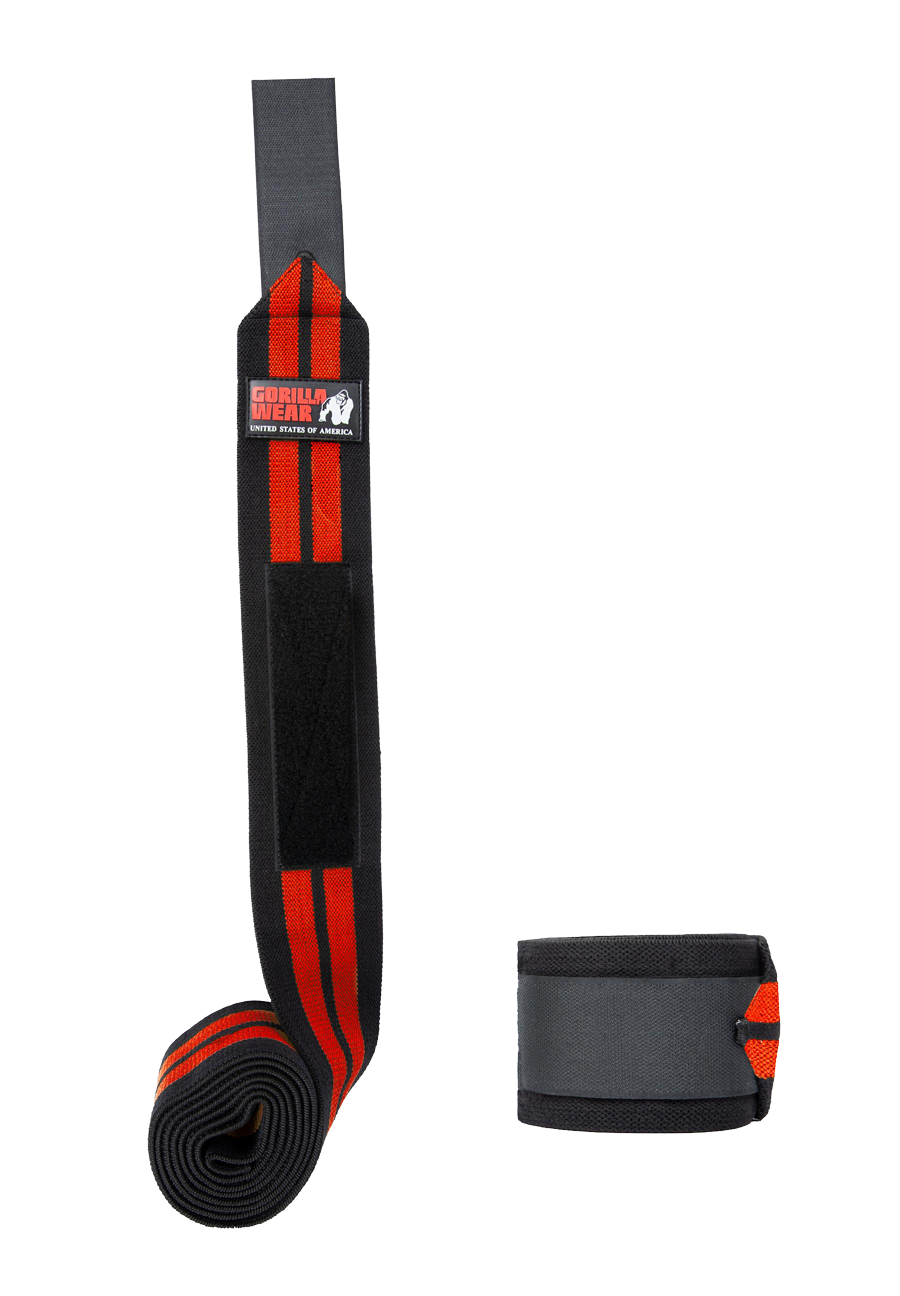 Gorilla Wear Knee Wraps 200CM Lifting Straps & Wraps Black/Red