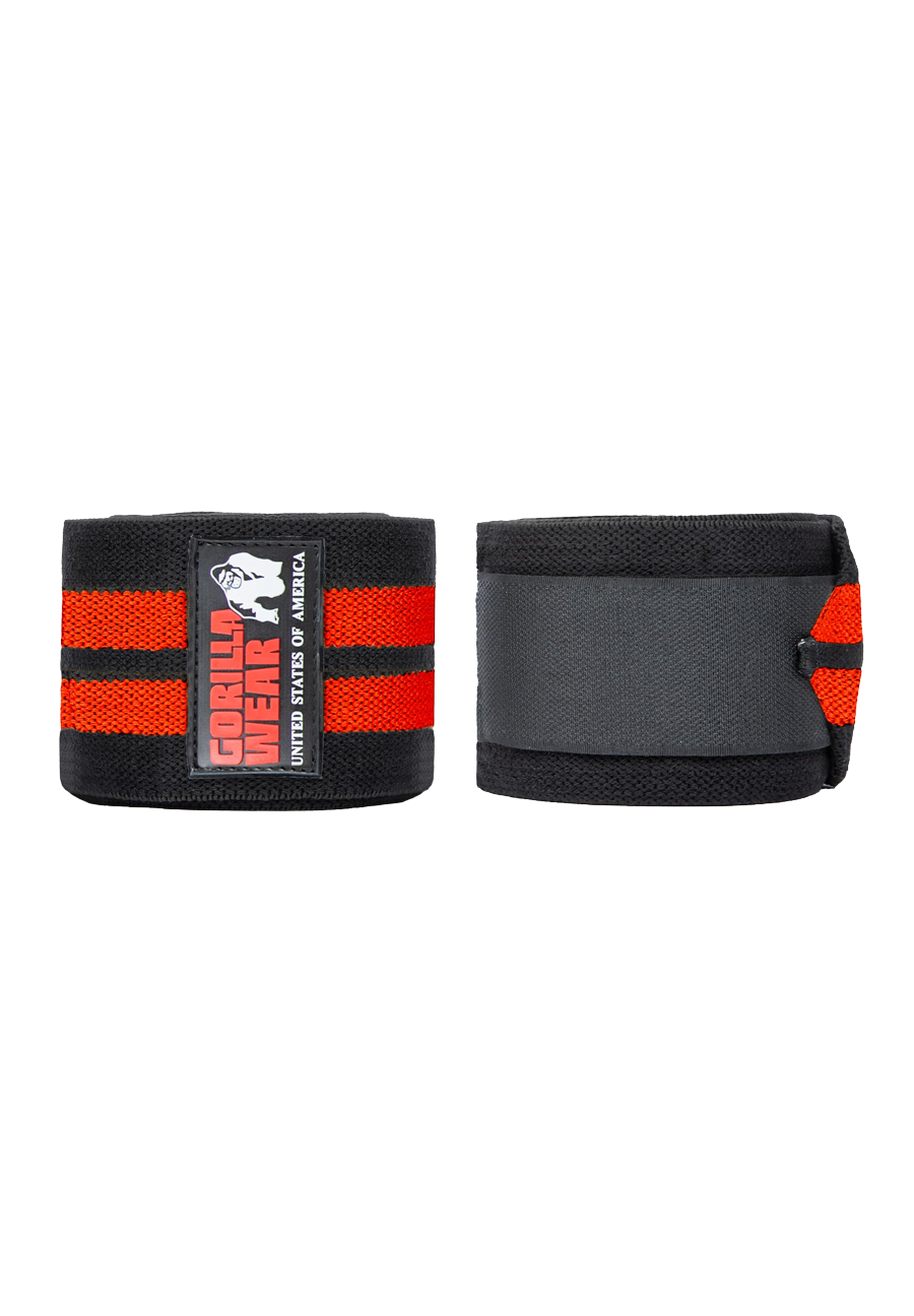 Gorilla Wear Knee Wraps 250CM Lifting Straps & Wraps Black/Red