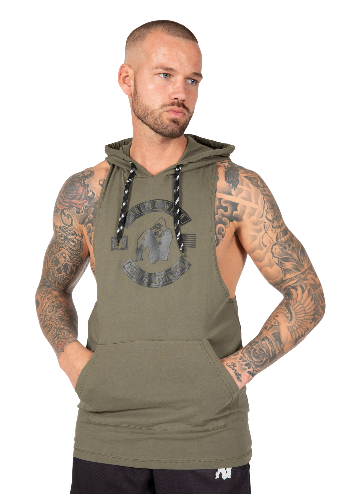 Gorilla Wear Lawrence Hooded Tank Top Tank Top Army Green