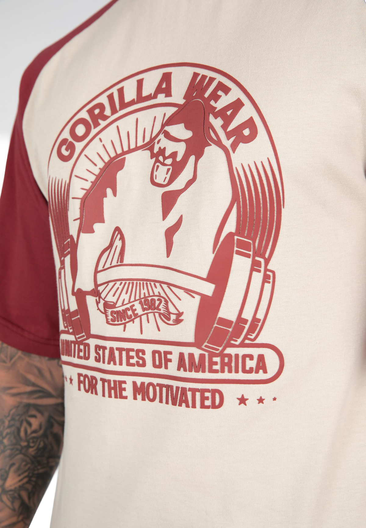 Gorilla Wear Logan Oversized T-Shirt T-Shirt & Tops Beige/Red