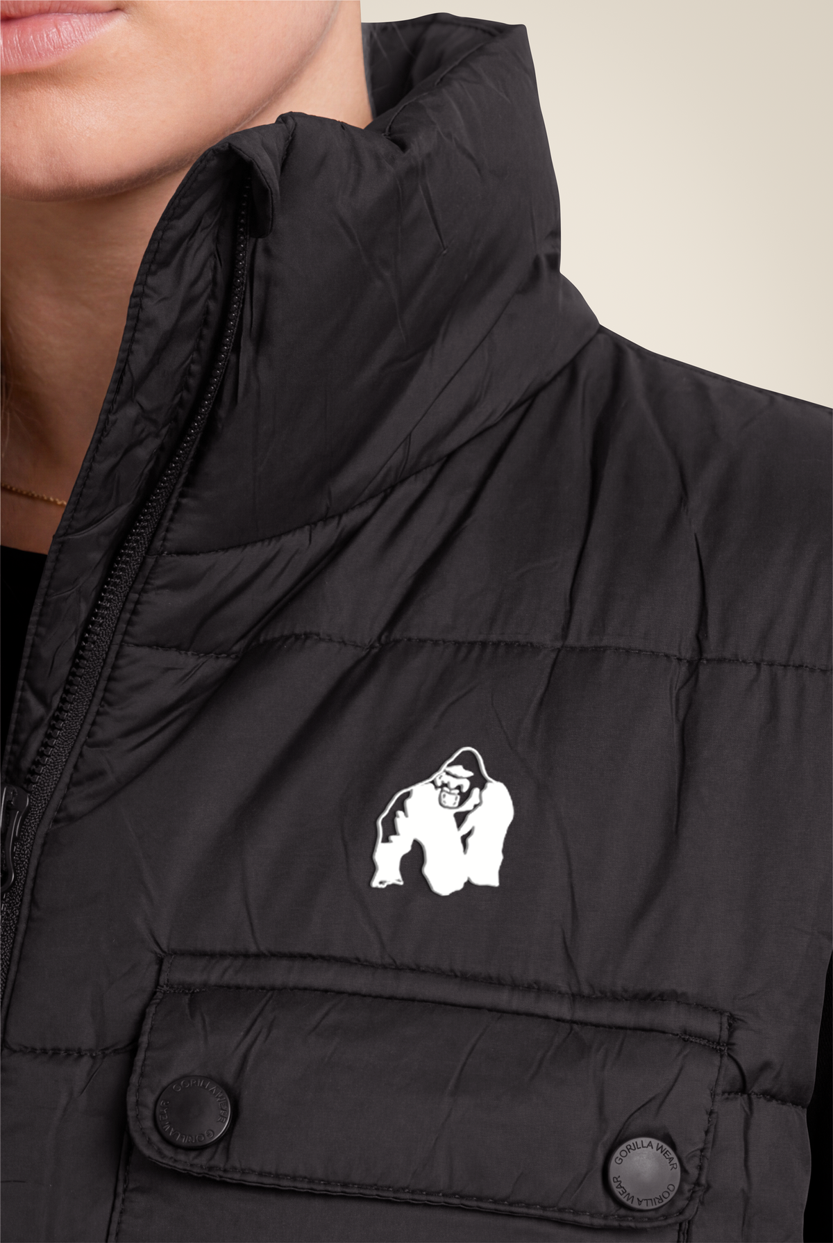 Gorilla Wear Lucia Puffer Vest Jacket Black