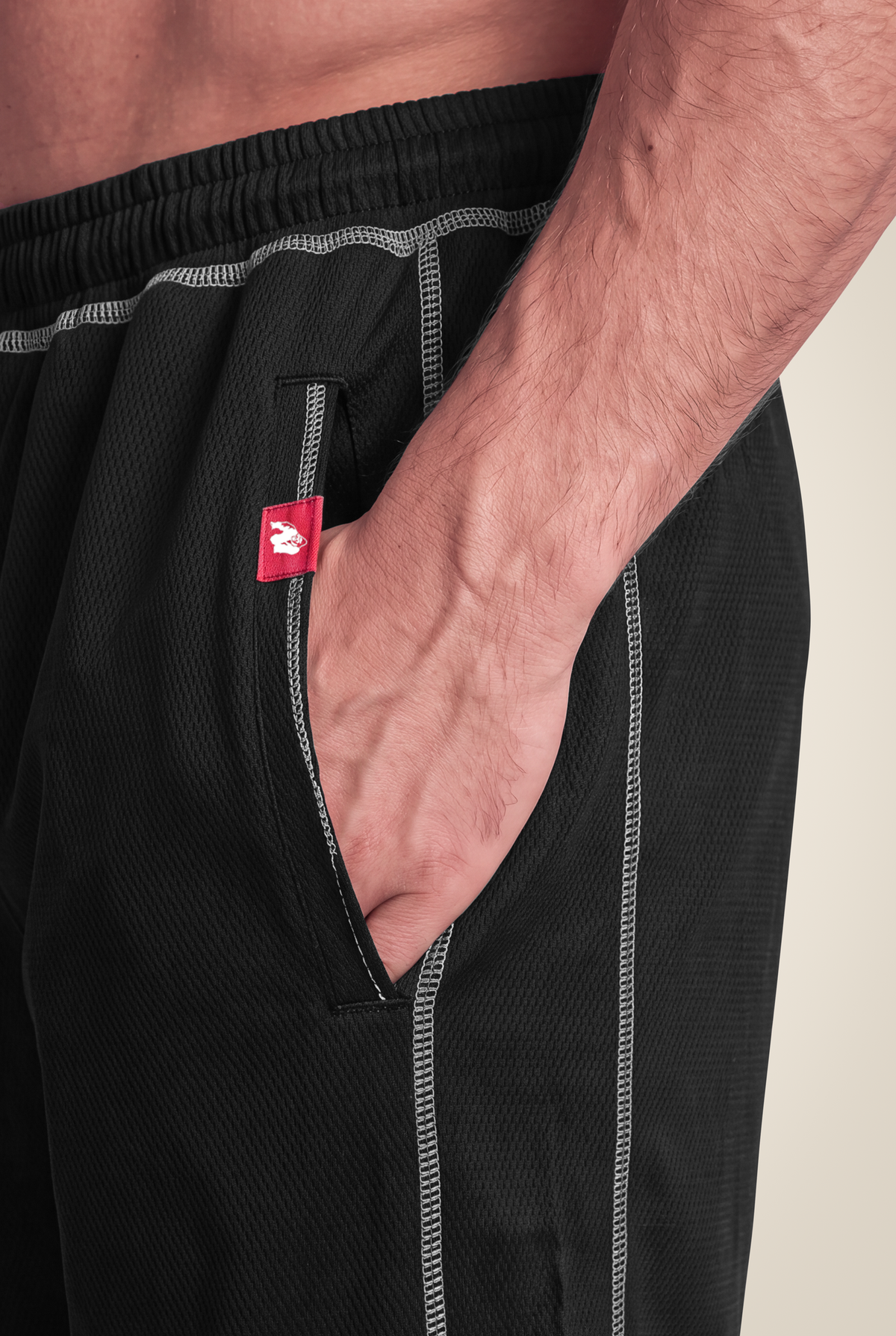 Gorilla Wear Marlow Mesh Shorts - Black/Gray - Detail View
