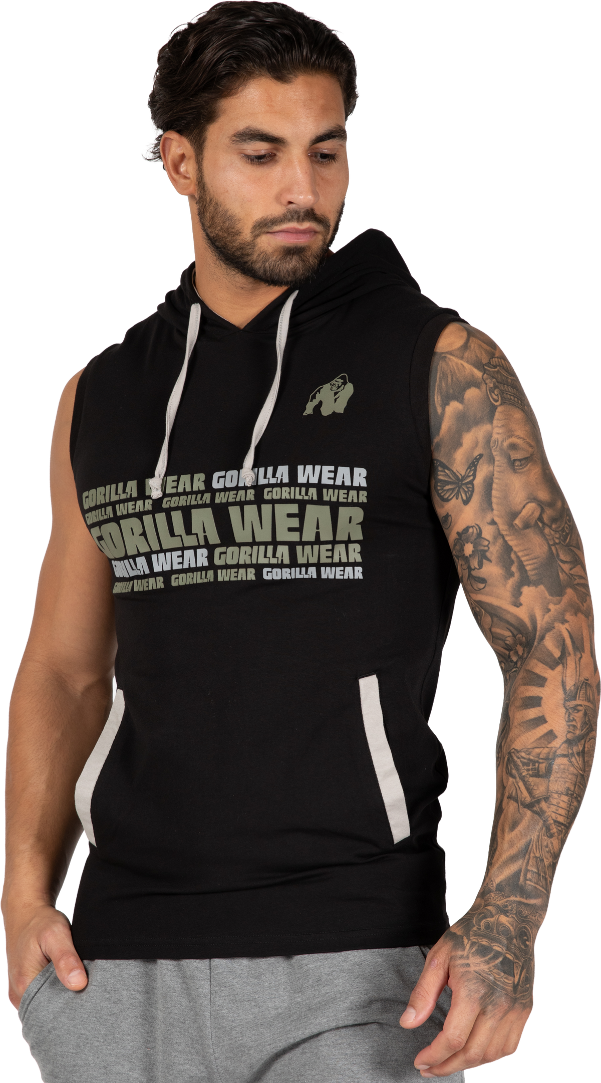 Gorilla Wear Melbourne S/L Hooded T-shirt T-Shirt & Tops Black