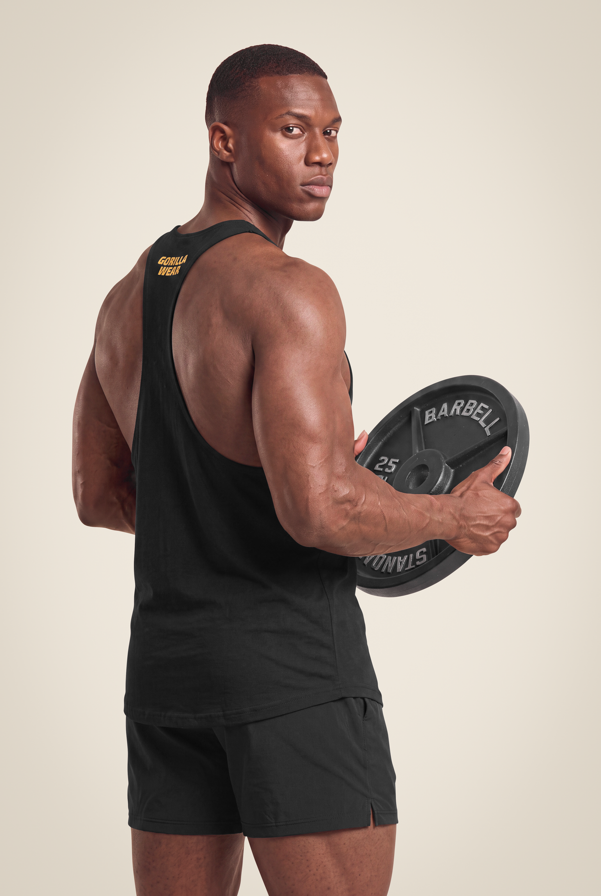 Gorilla Wear Melrose Stringer - Black/Gold - Back View