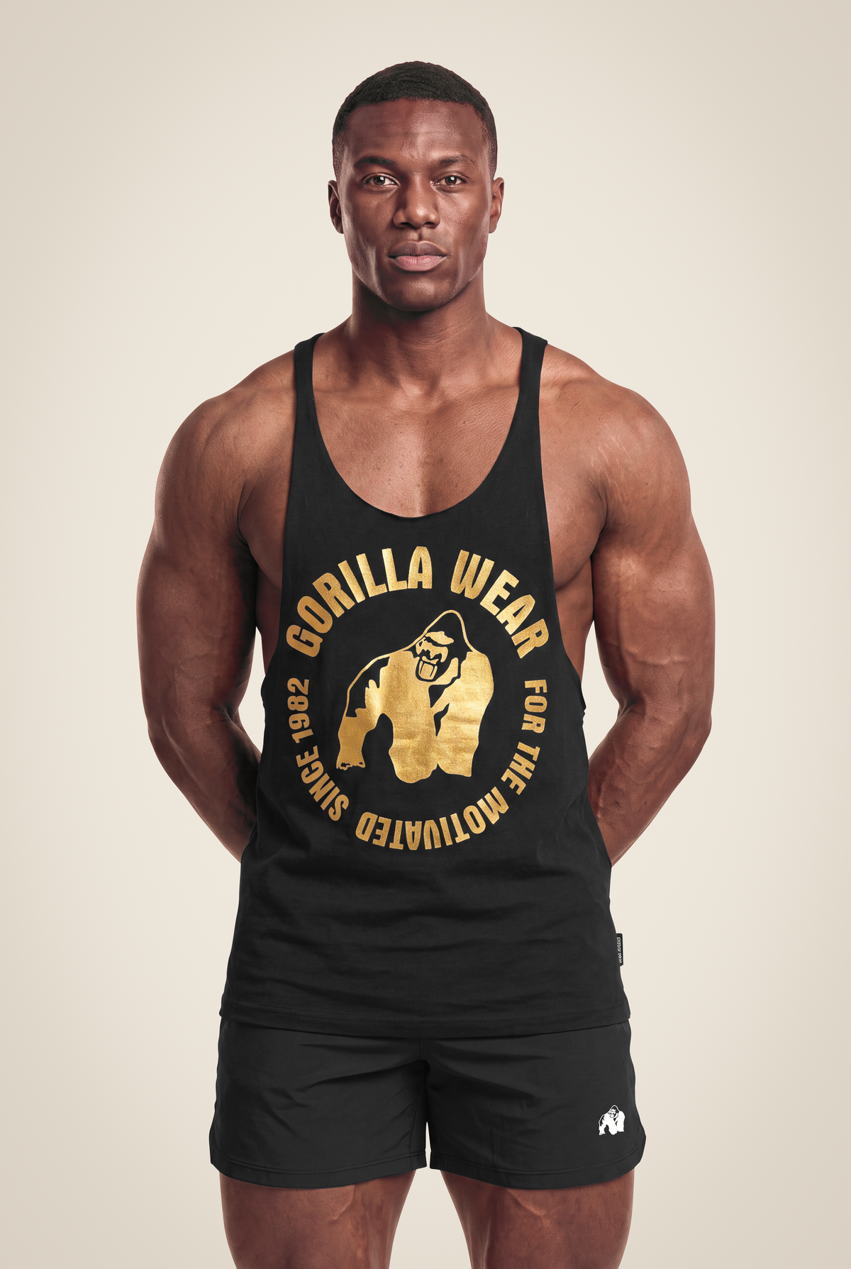 Gorilla Wear Melrose Stringer - Black/Gold - Front View