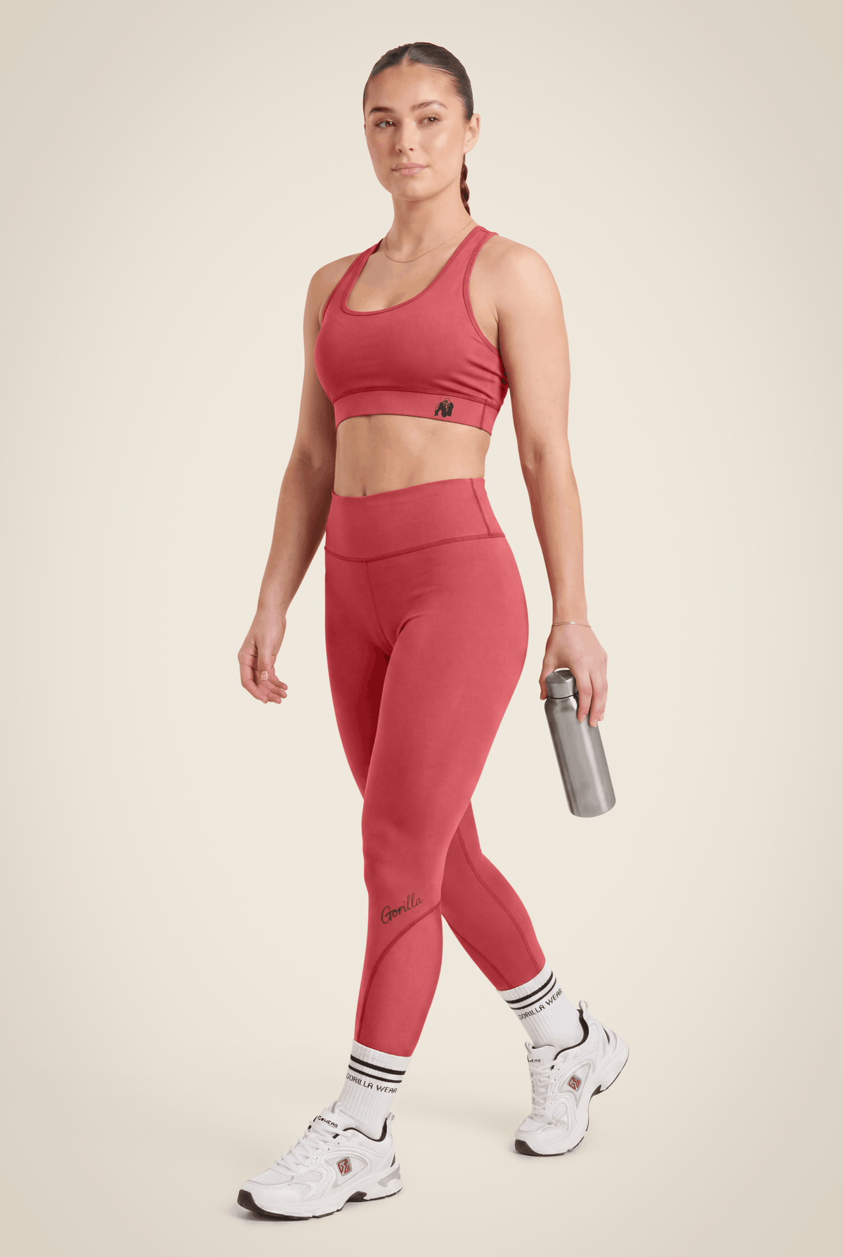 Gorilla Wear Meta Sports Bra - Burgundy - Full Body