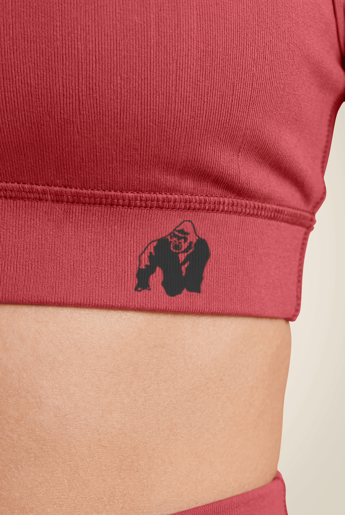 Gorilla Wear Meta Sports Bra - Burgundy - Detail View