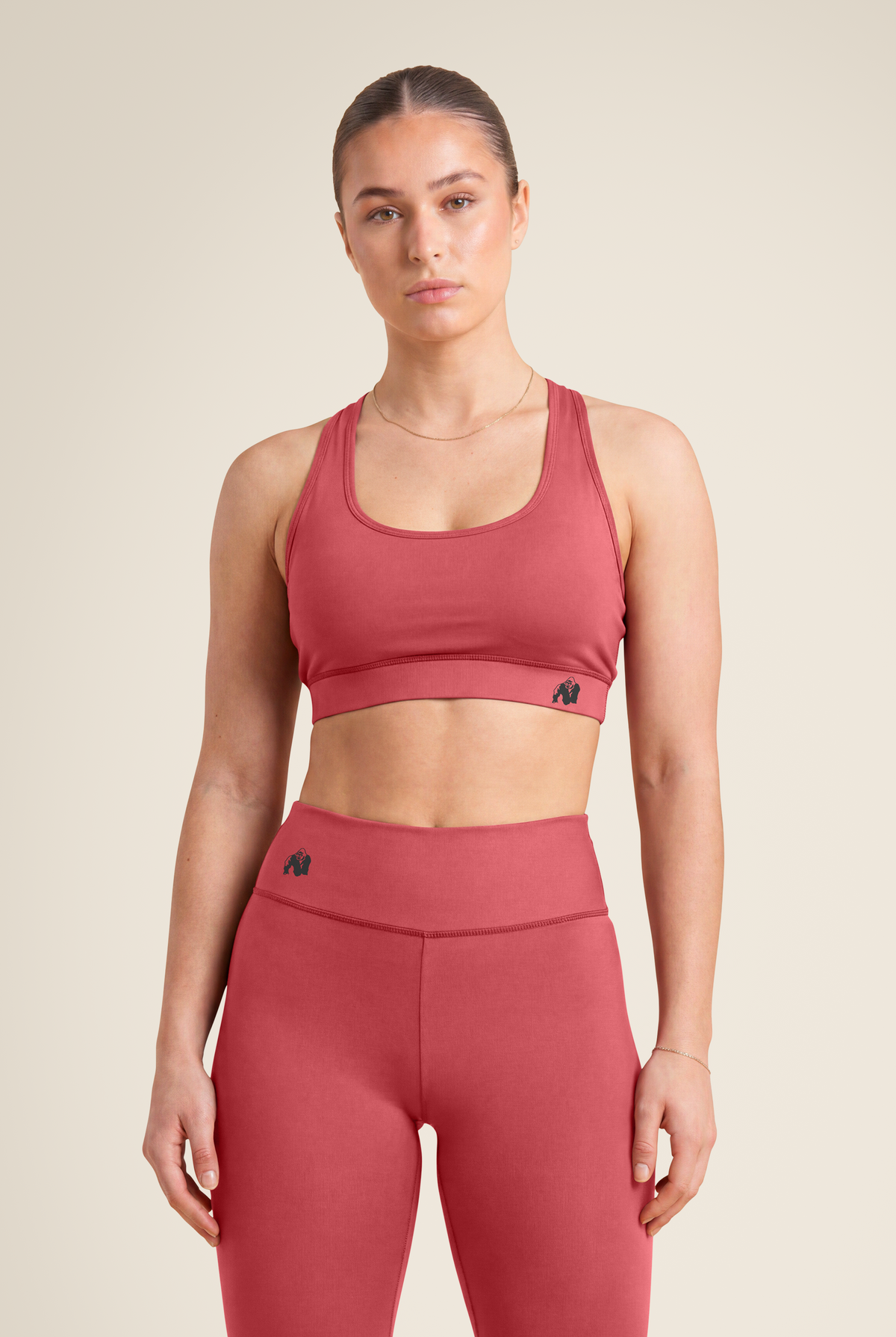 Gorilla Wear Meta Sports Bra - Burgundy - Front View