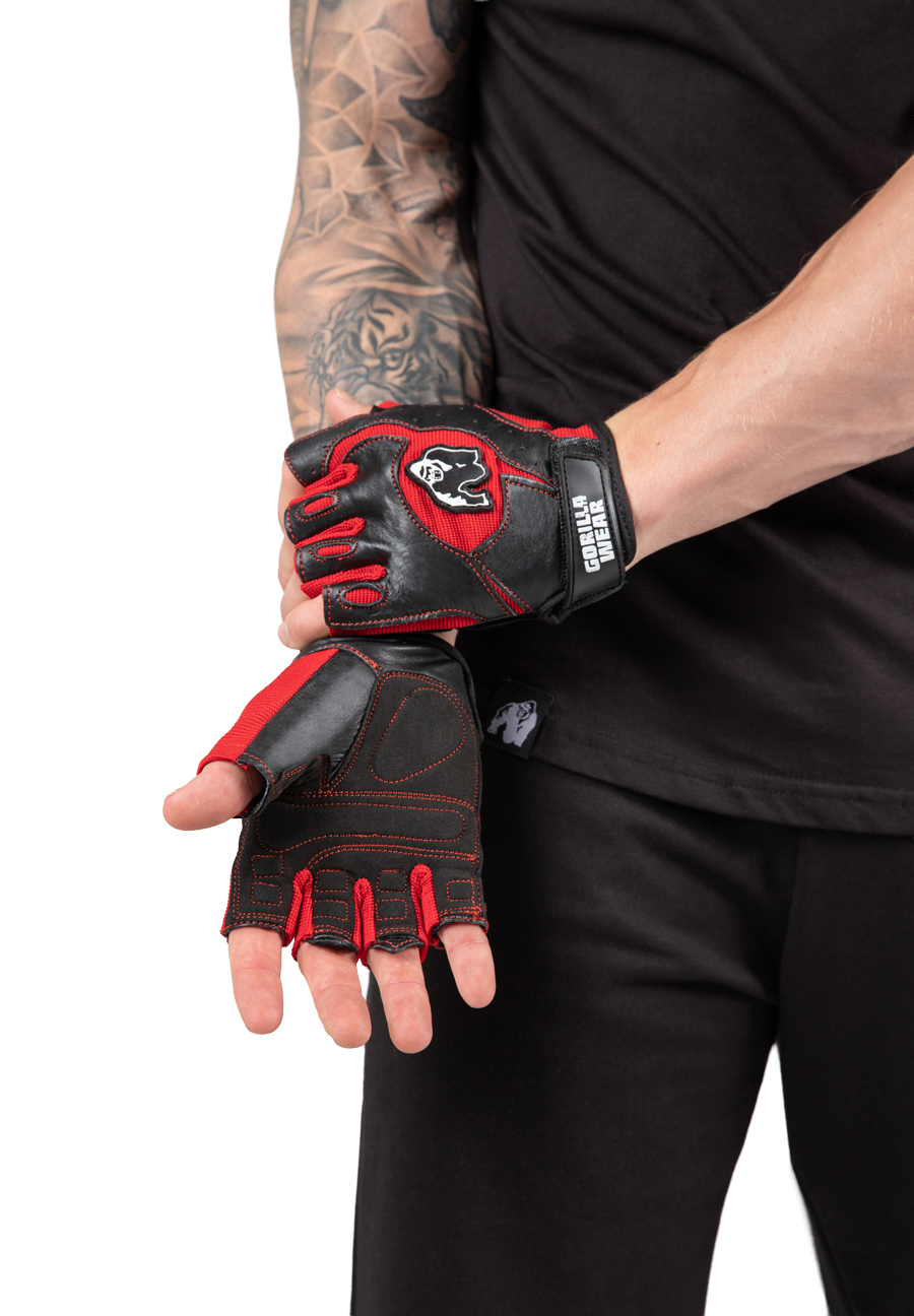 Gorilla Wear Mitchell Training Gloves Workout Gloves & Grips Black/Red