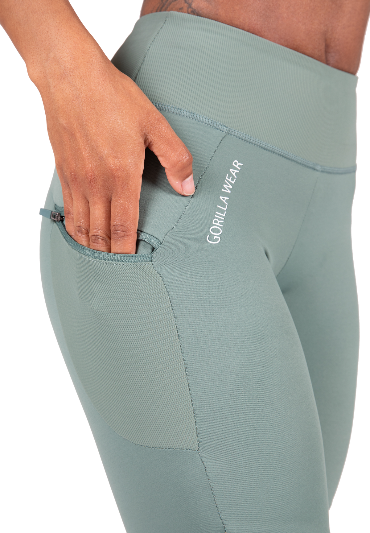 Gorilla Wear Monroe Cropped Leggings Leggings Green