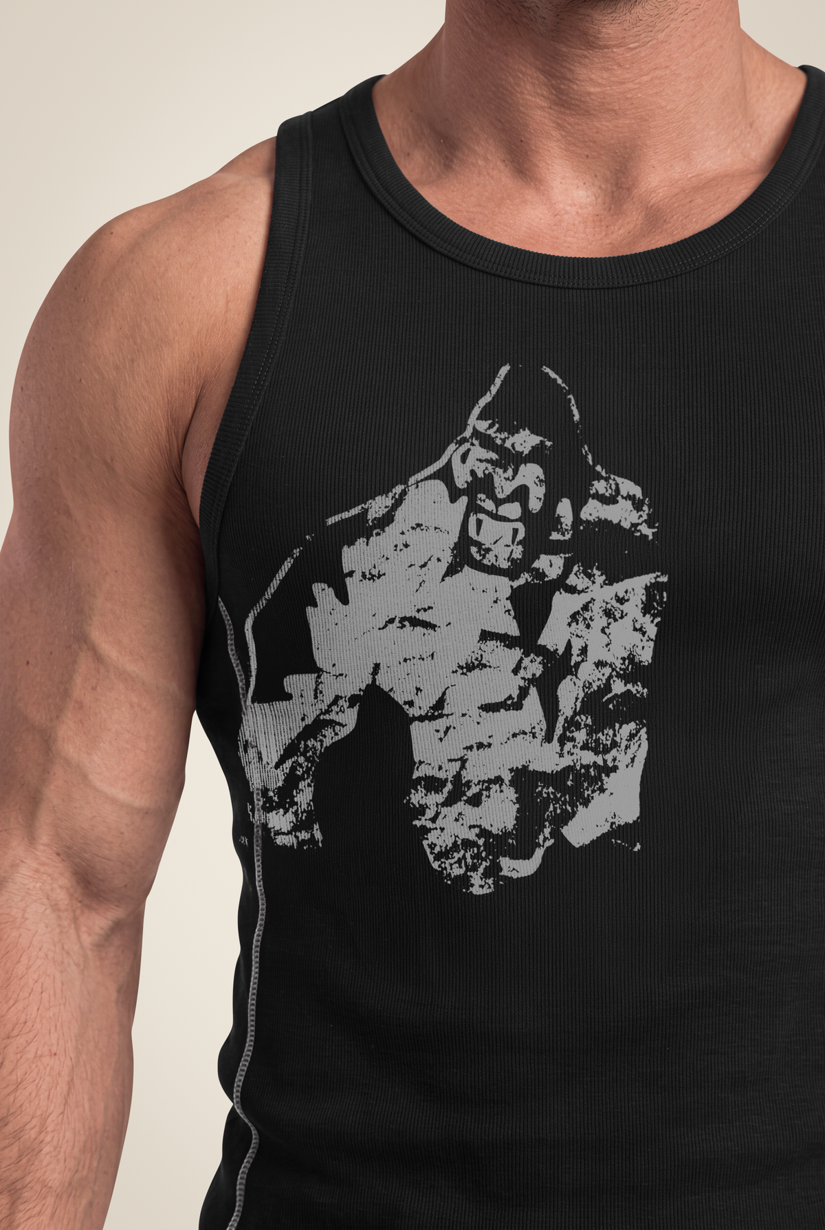 Gorilla Wear Monterey Tank Top - Black/Gray - Detail View